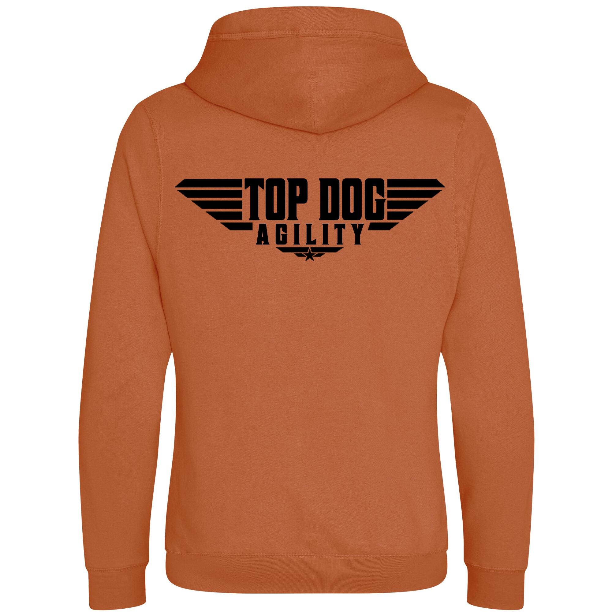 Ginger Biscuit Cross Neck Hoodies with "Top Dog Agility" Black Print - Agility Lifestyle Collection