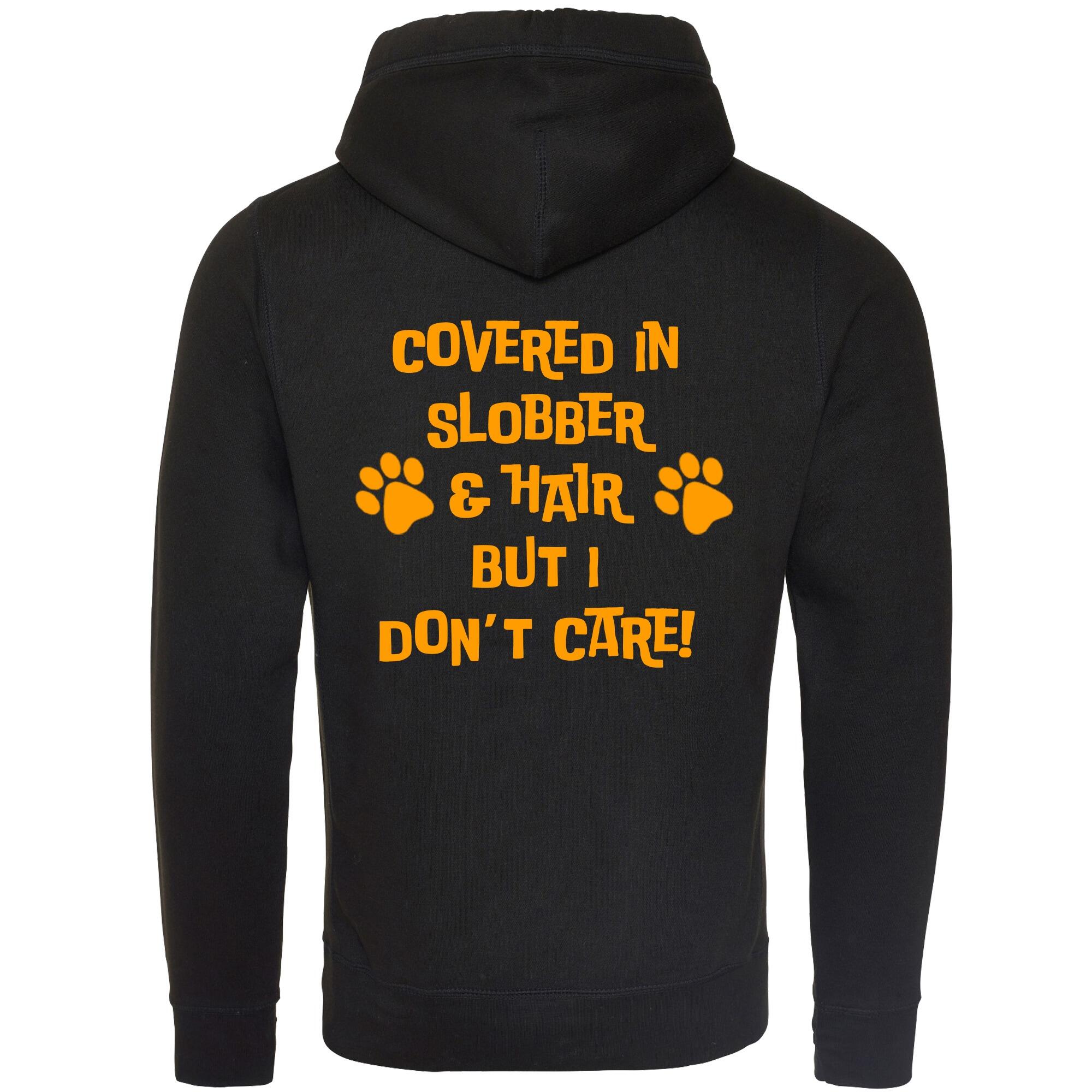 Black Cross Neck Hoodies with "Covered In Slobber" Orange Print - Agility Lifestyle Collection