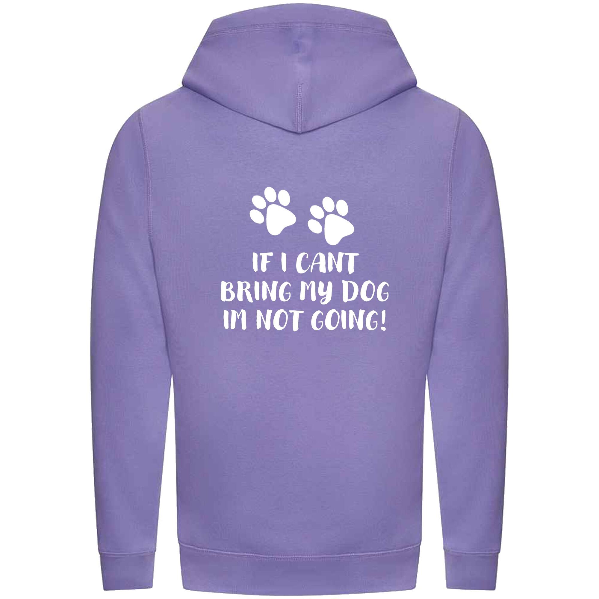 Digital Lavender Cross Neck Hoodies with "If I Can't Bring My Dog" White Print - Agility Lifestyle Collection