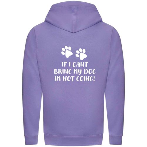Digital Lavender Cross Neck Hoodies with "If I Can't Bring My Dog" White Print - Agility Lifestyle Collection