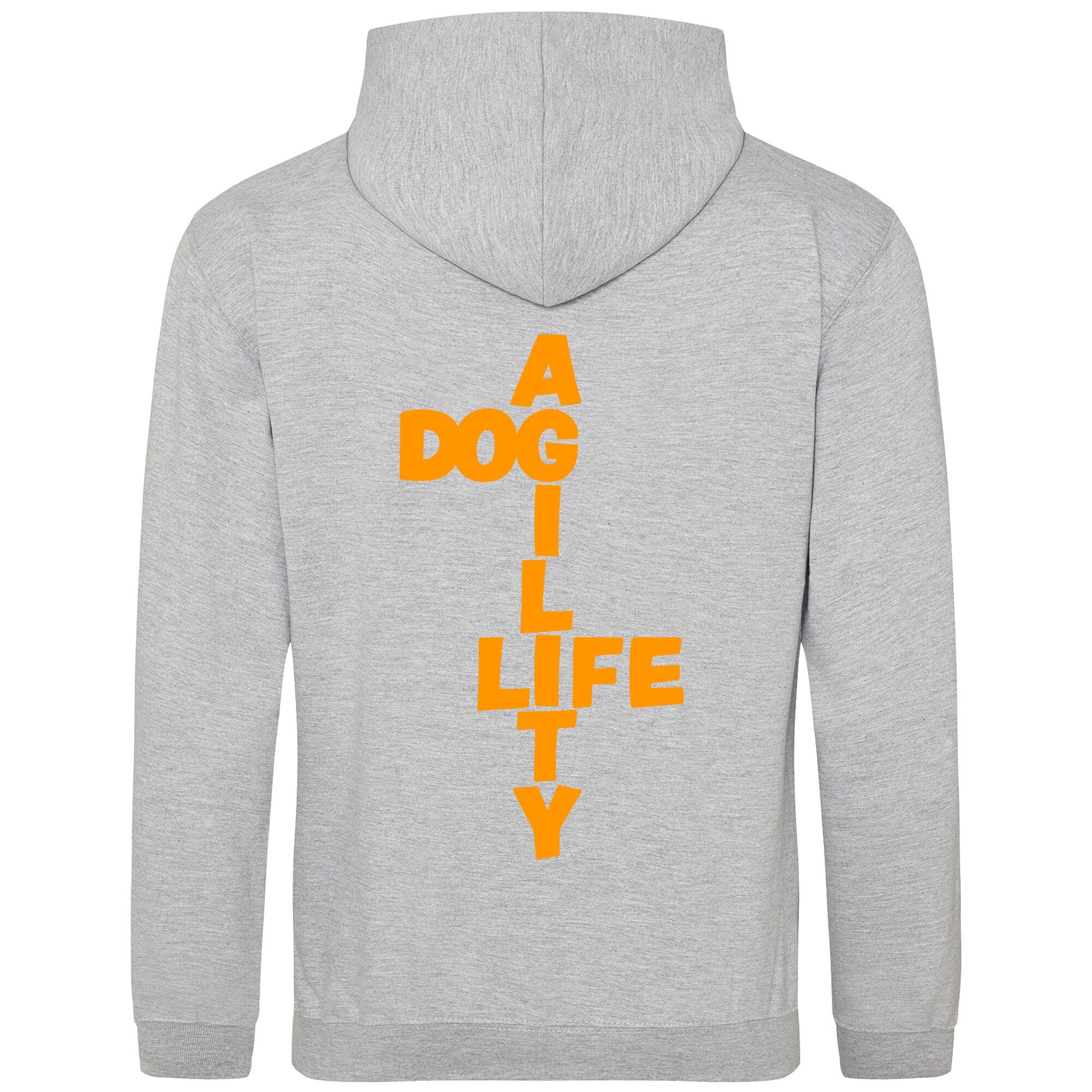 Heather Grey Pullover Hoodies with "Dog Agility Life" Orange Print - Agility Lifestyle Collection