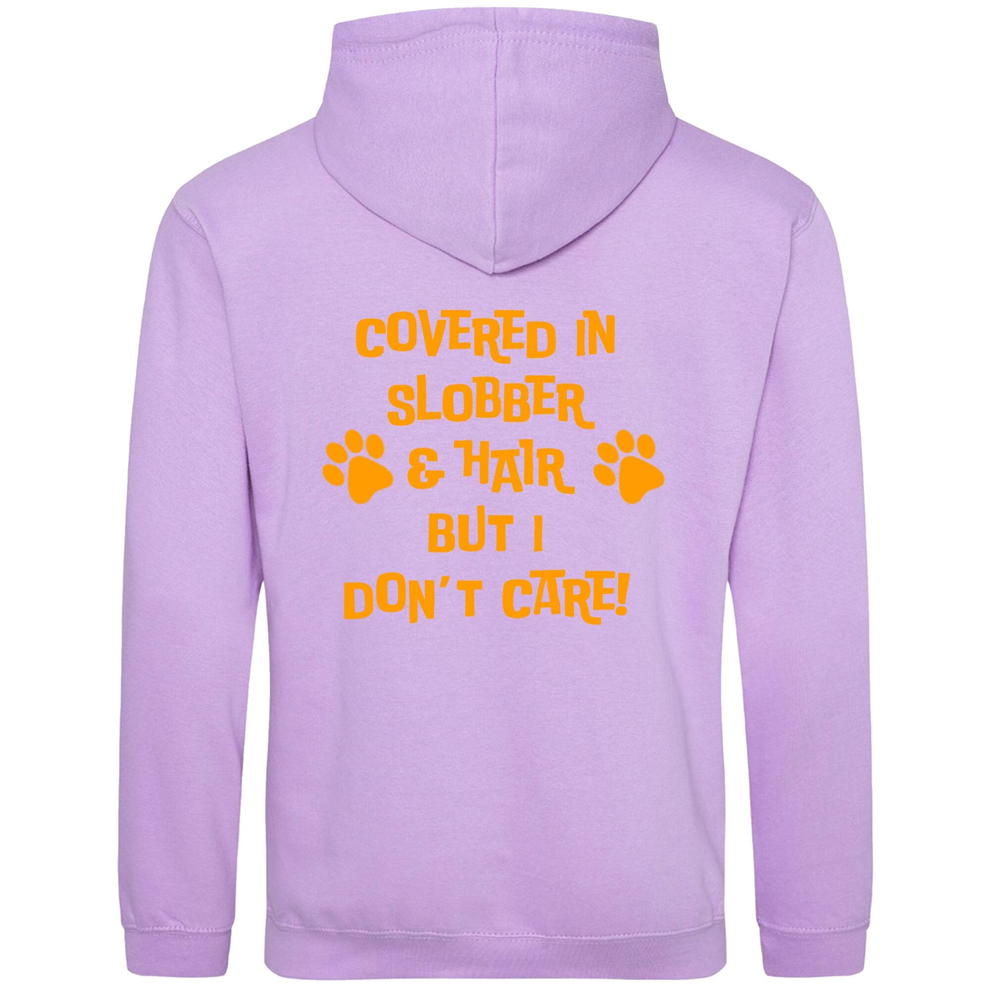 Lavender Pullover Hoodies with "Covered in Slobber" Orange Print - Agility Lifestyle Collection