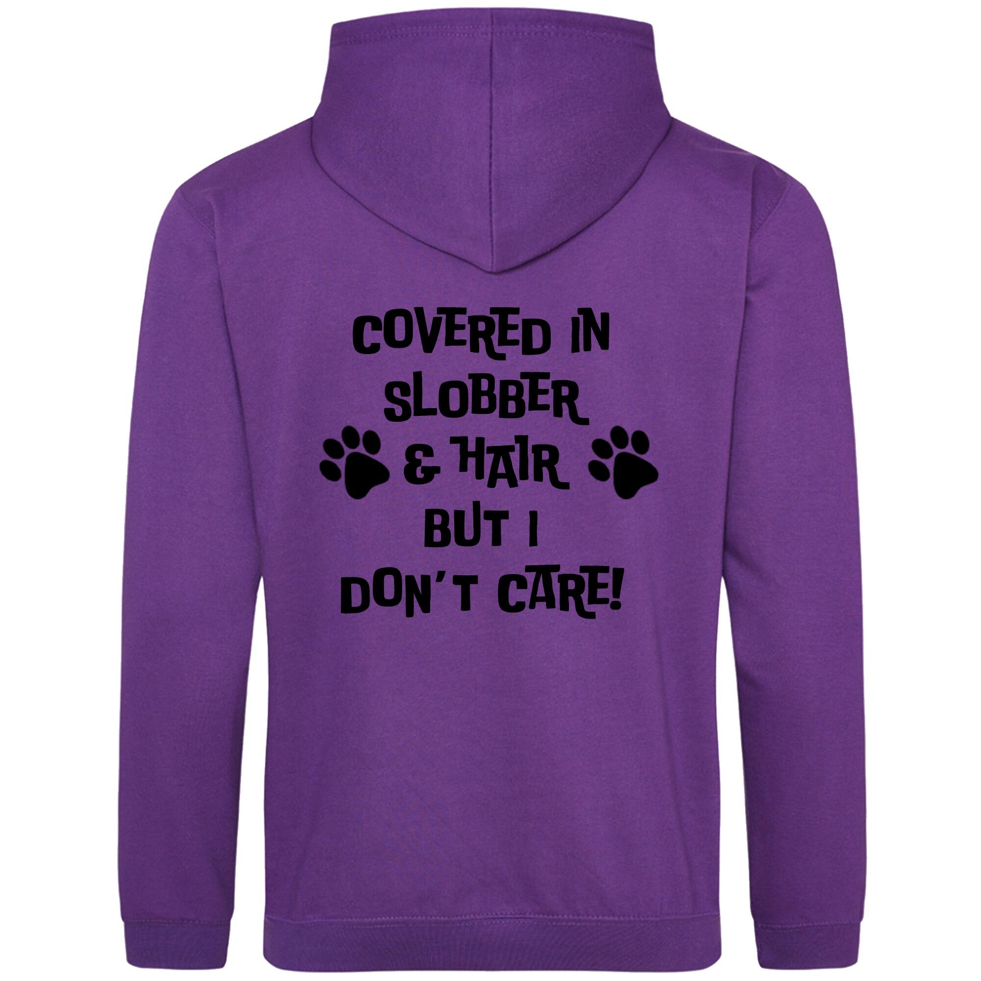 Purple Pullover Hoodies with "Covered in Slobber" Black Print - Agility Lifestyle Collection