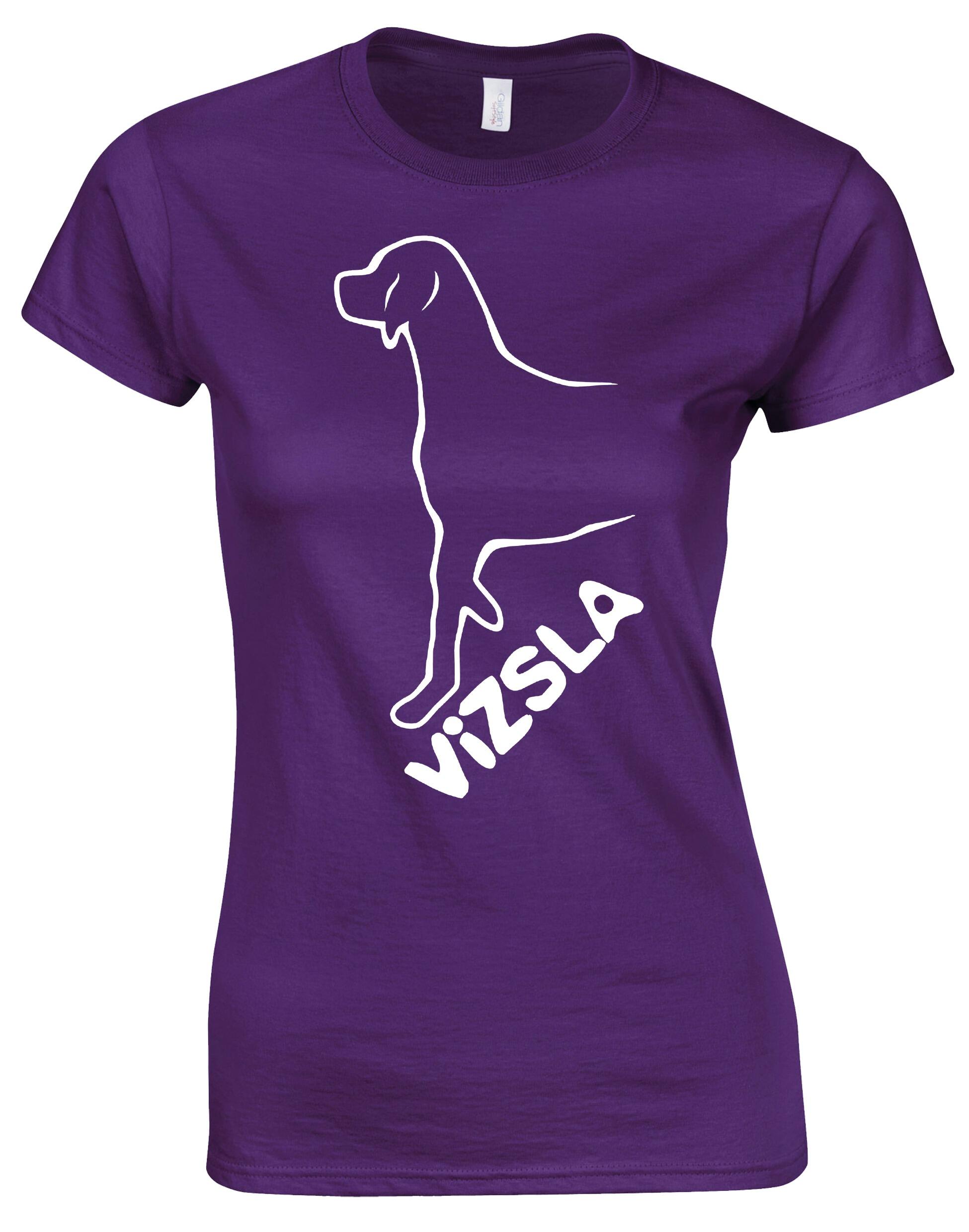 Female Roundneck T-shirt with Vizsla Dog Breed Design