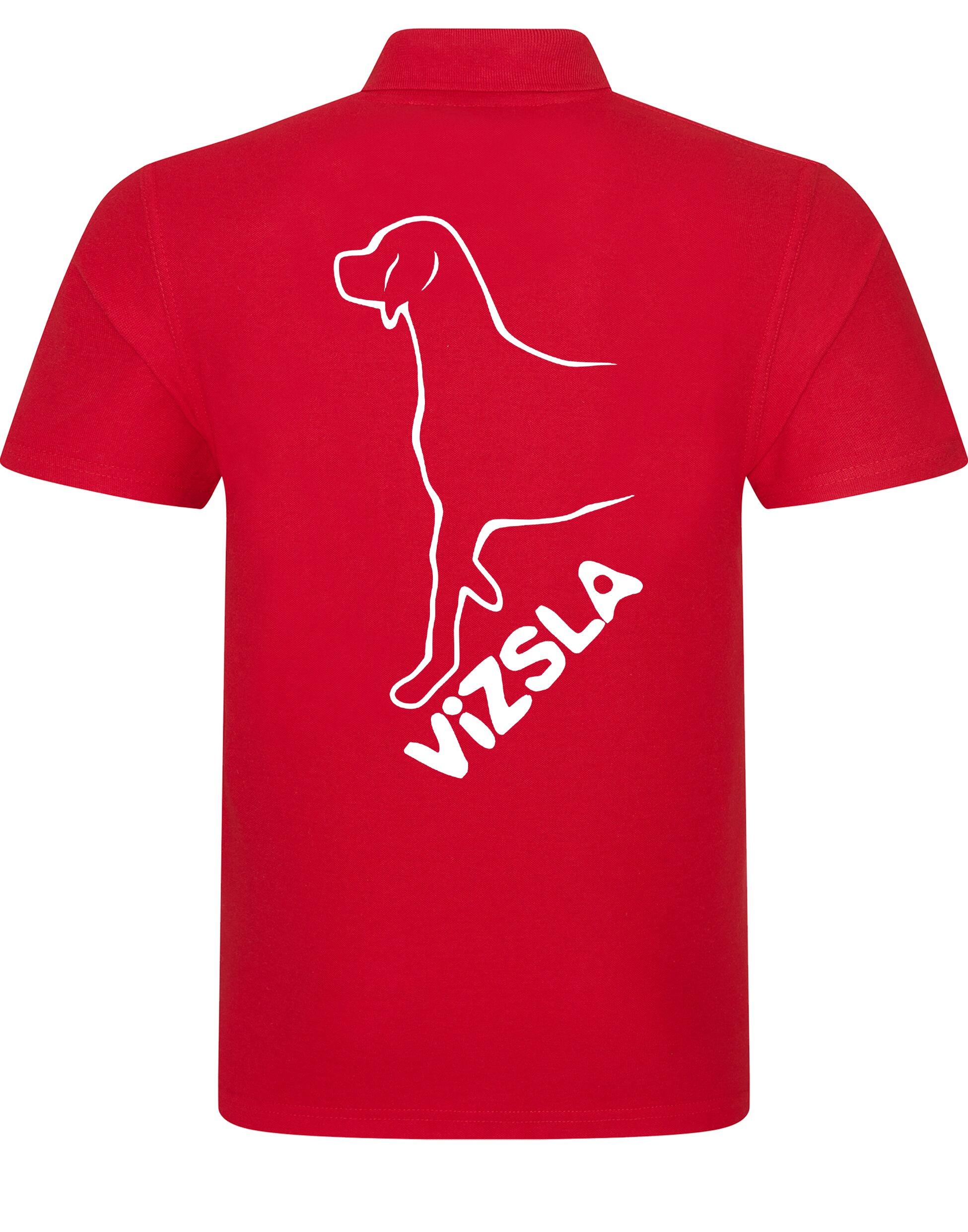 Unisex Cotton Polo with Vizsla Dog Breed Design