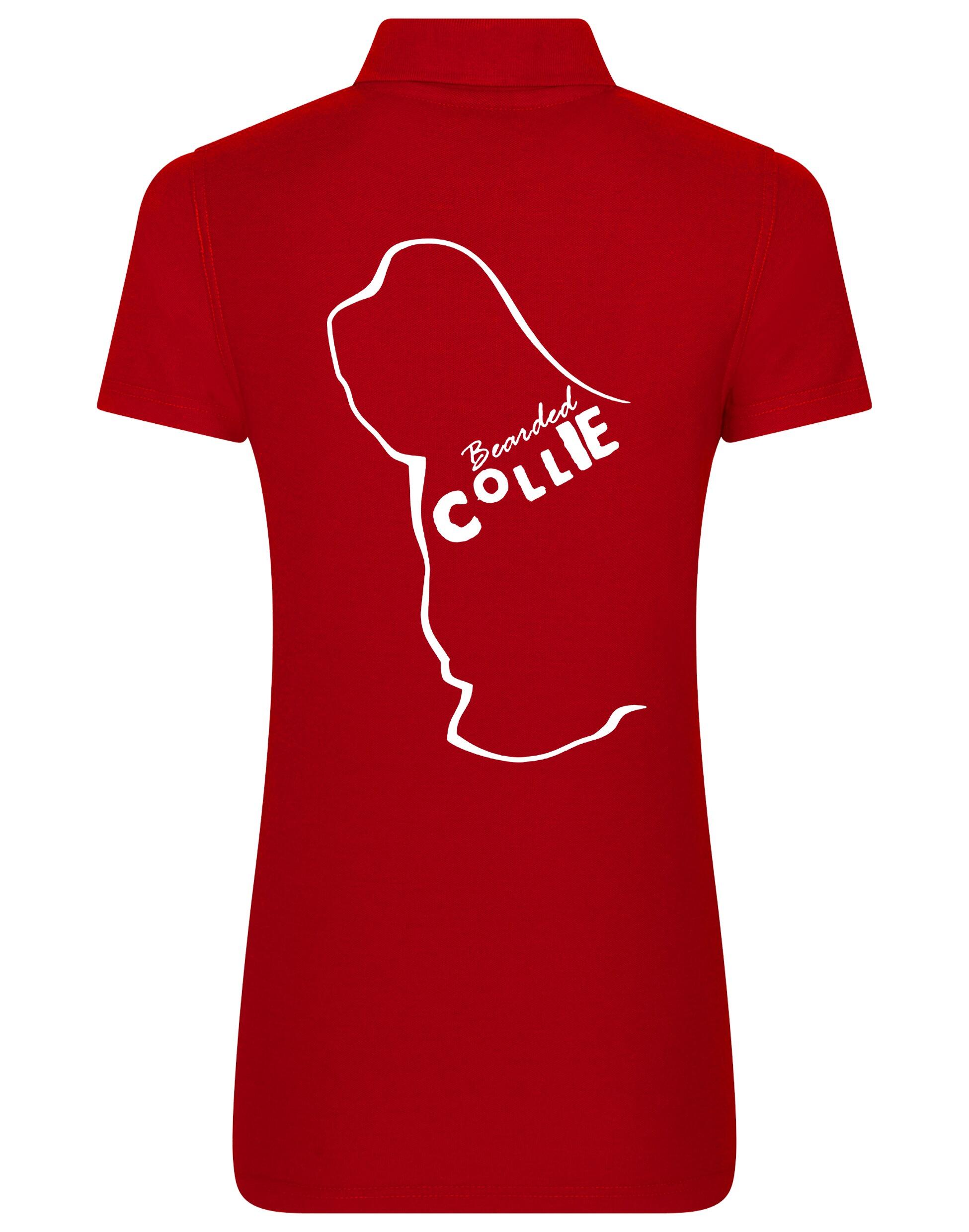 Women’s Cotton Polo with Bearded Collie Dog Breed Design – A Must-Have for Bearded Collie Enthusiasts