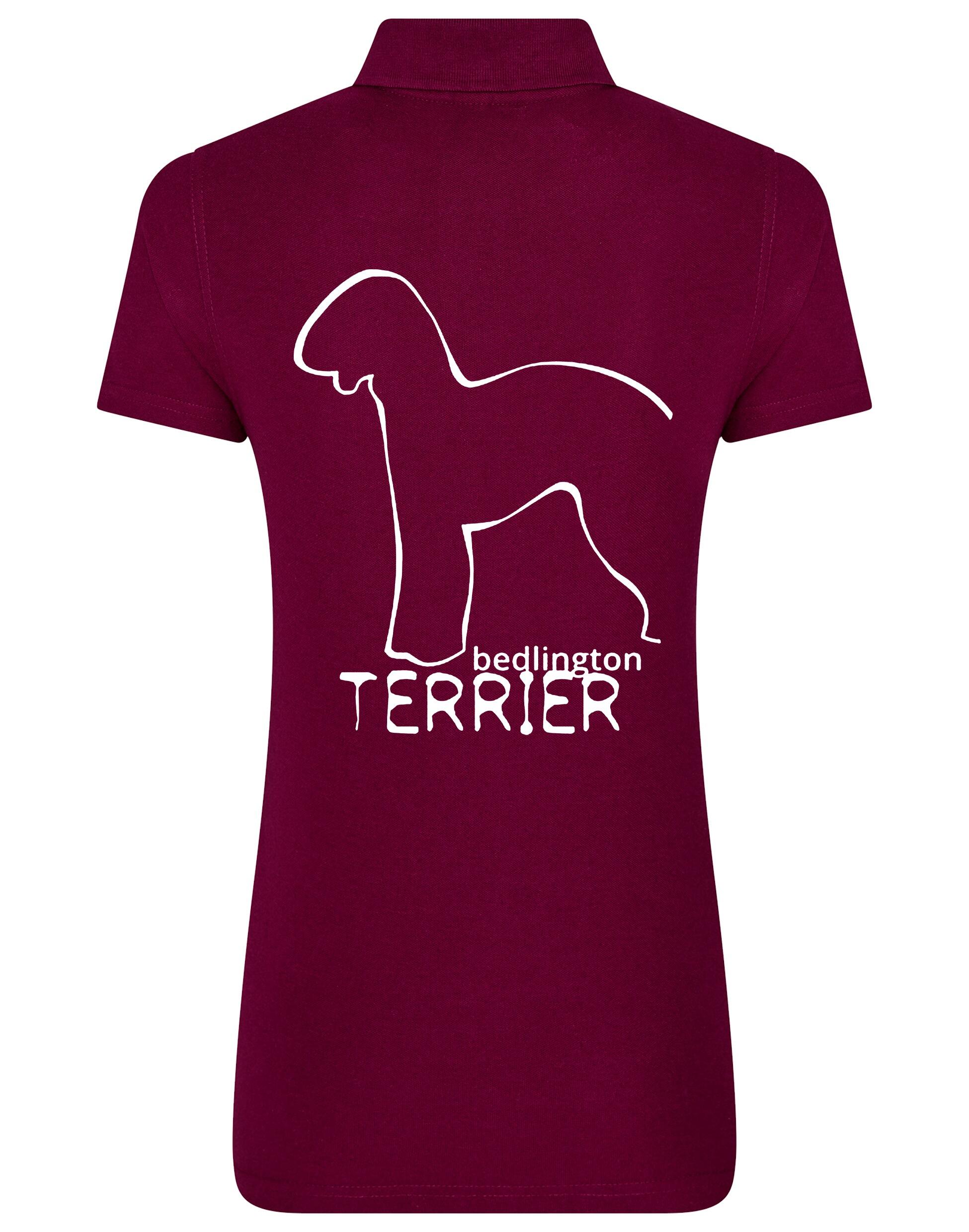 Women’s Cotton Polo with Bedlington Terrier Dog Breed Design – A Must-Have for Bedlington Terrier Enthusiasts