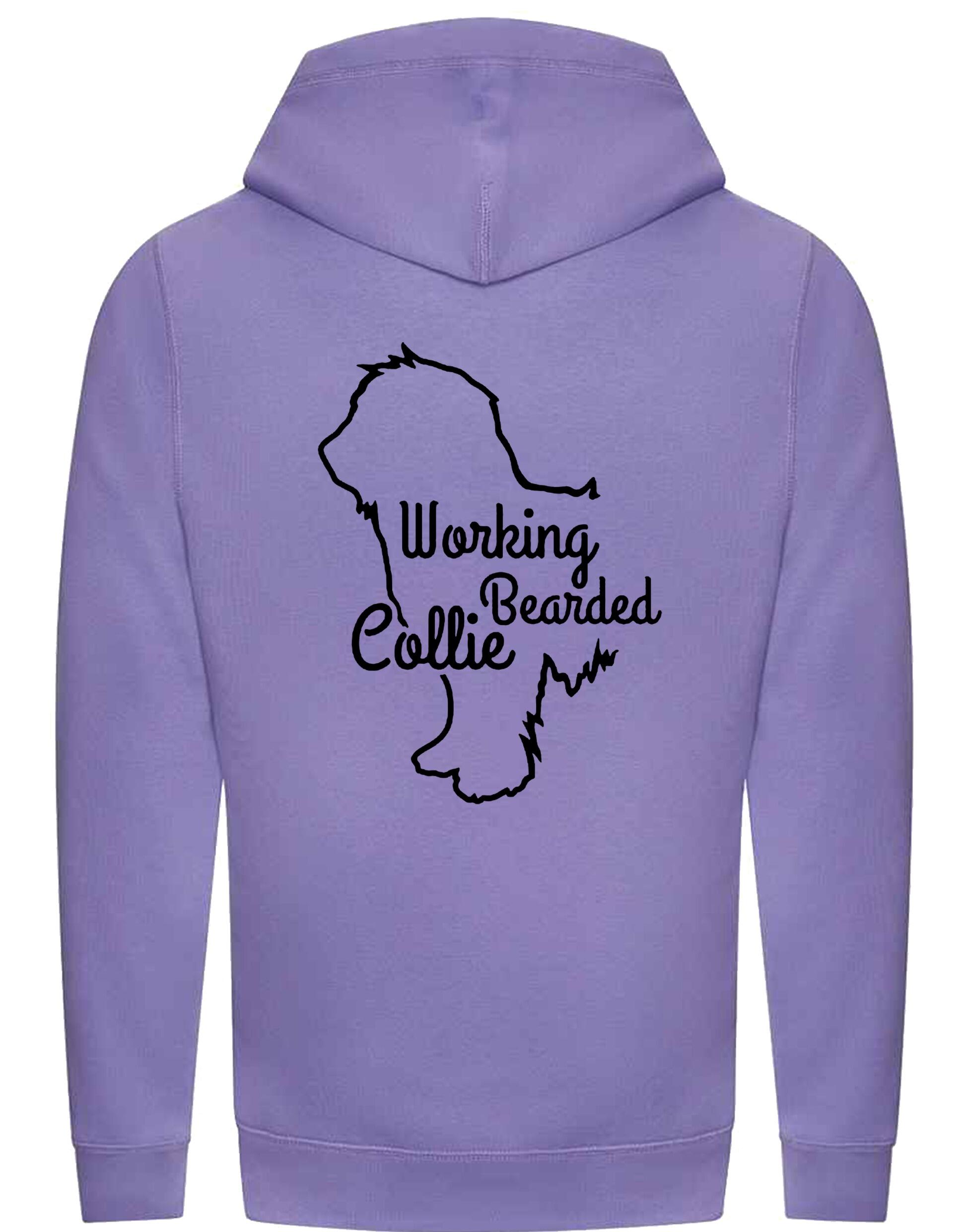 Unisex Crossneck Pullover Hoodie with Working Bearded Collie Dog Breed Design