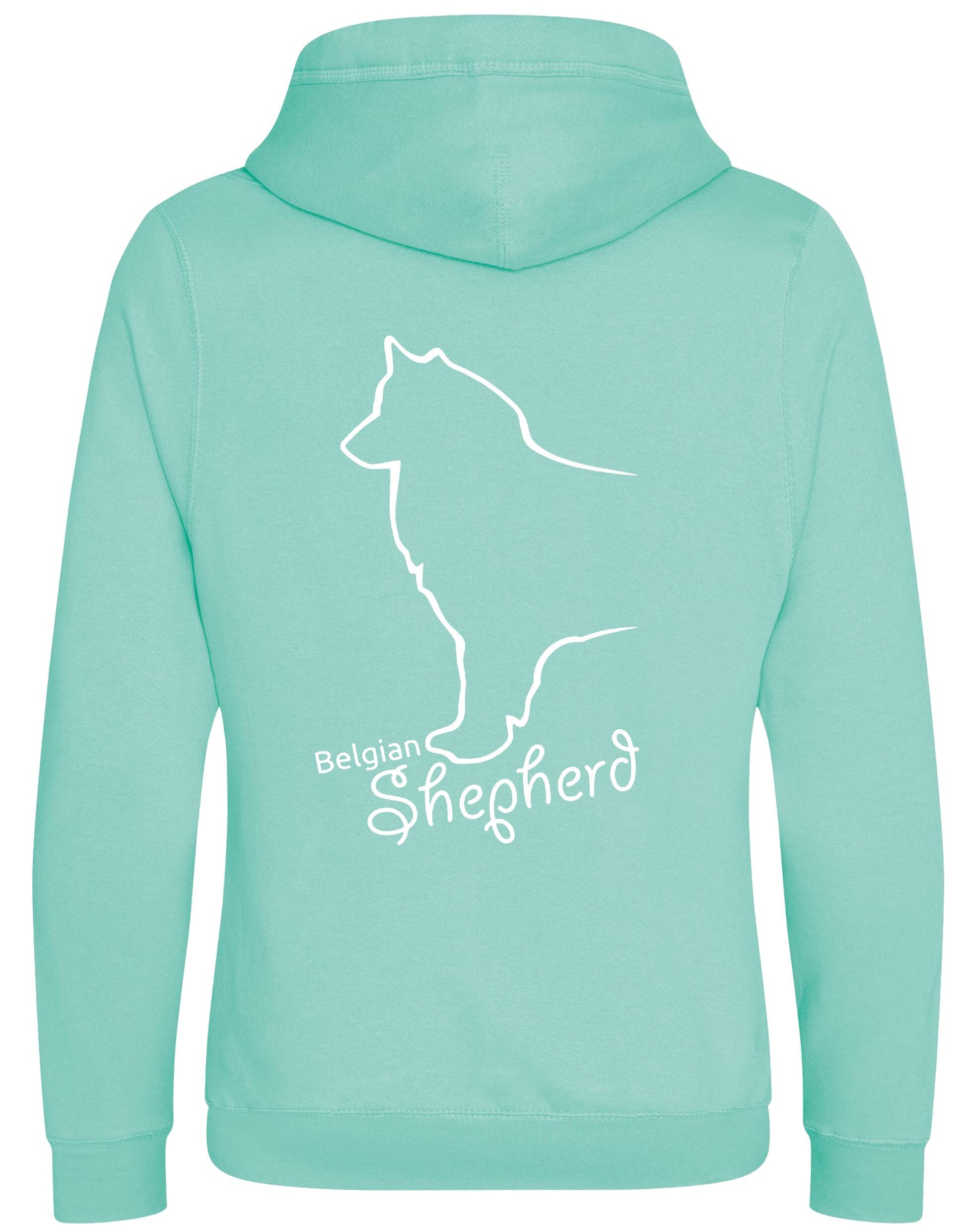 Unisex Crossneck Pullover Hoodie with Belgian Shepherd Dog Breed Design