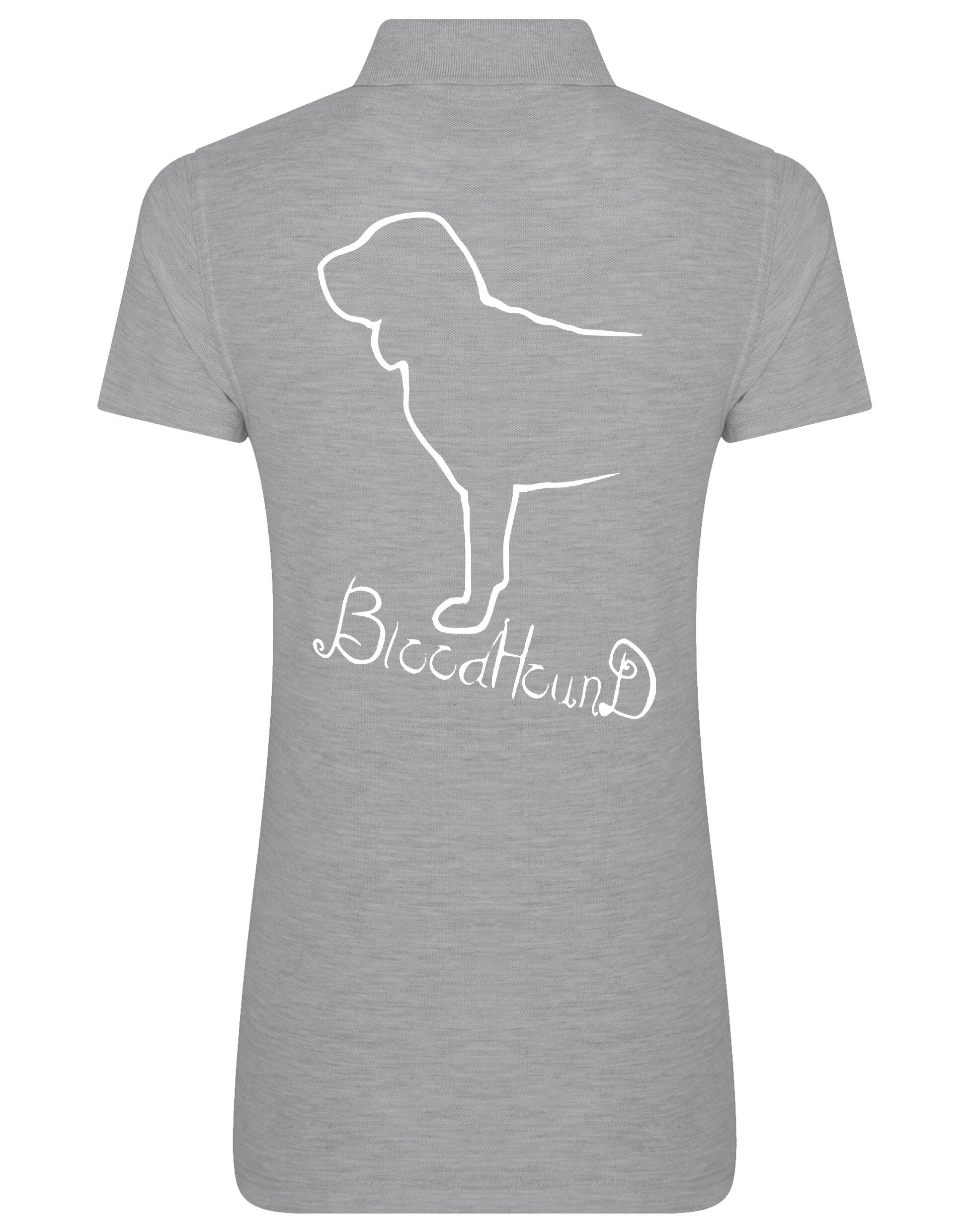 Women’s Cotton Polo with Bloodhound Dog Breed Design – A Must-Have for Bloodhound Enthusiasts