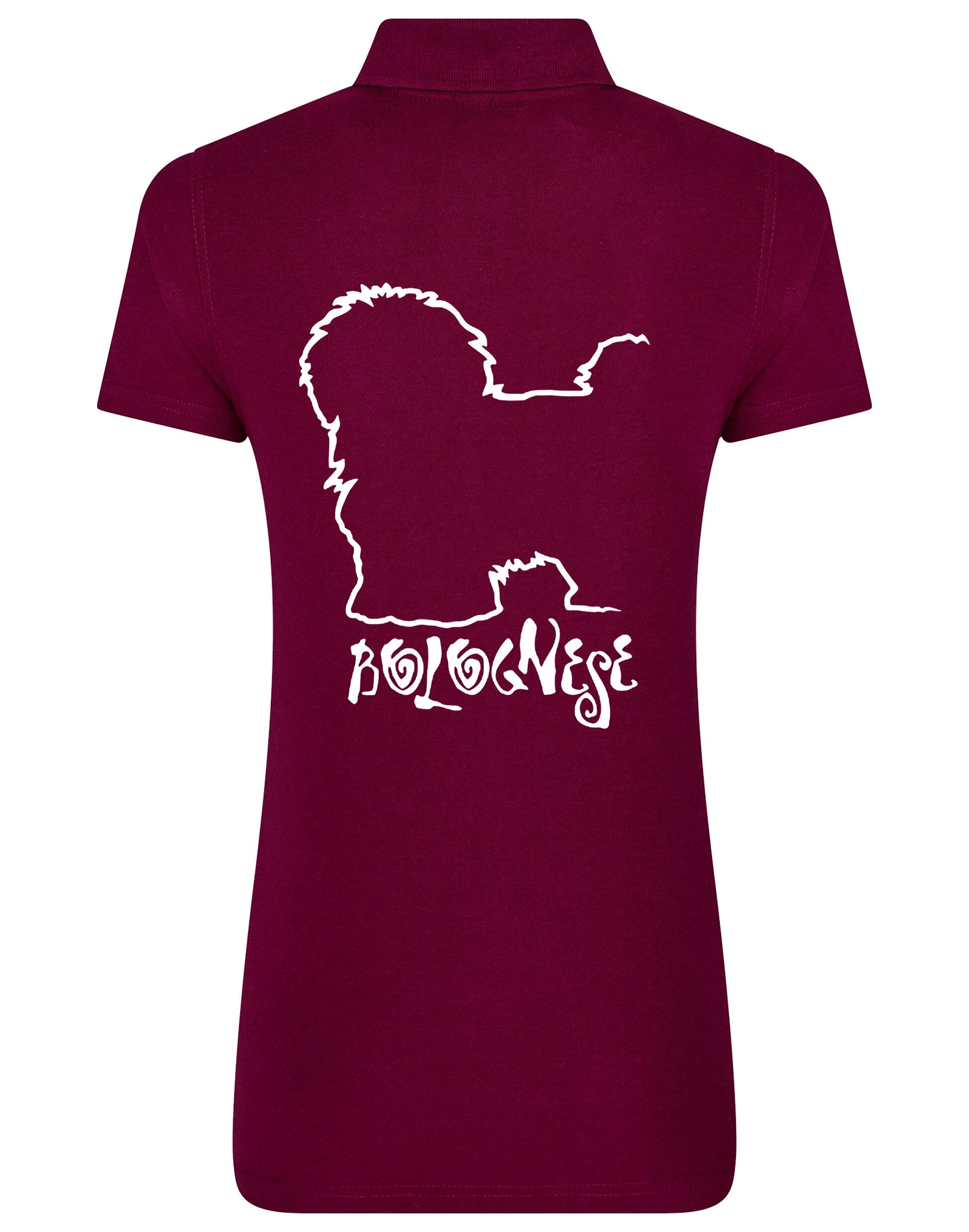 Women’s Cotton Polo with Bolognese Dog Breed Design – A Must-Have for Bolognese Enthusiasts