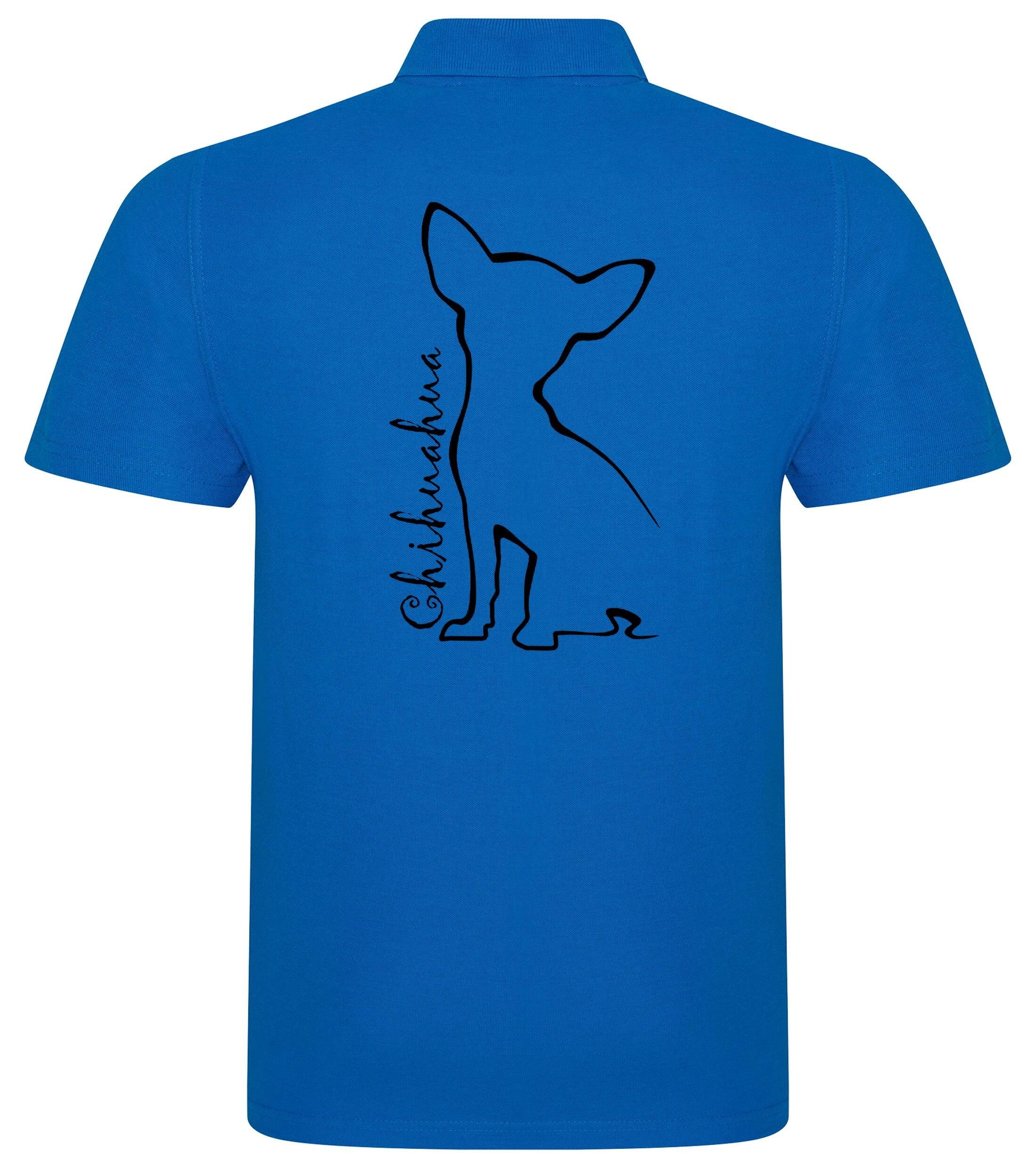 Unisex Cotton Polo with Chihuahua Outline Design – Comfort and Style for Every Chihuahua Enthusiast