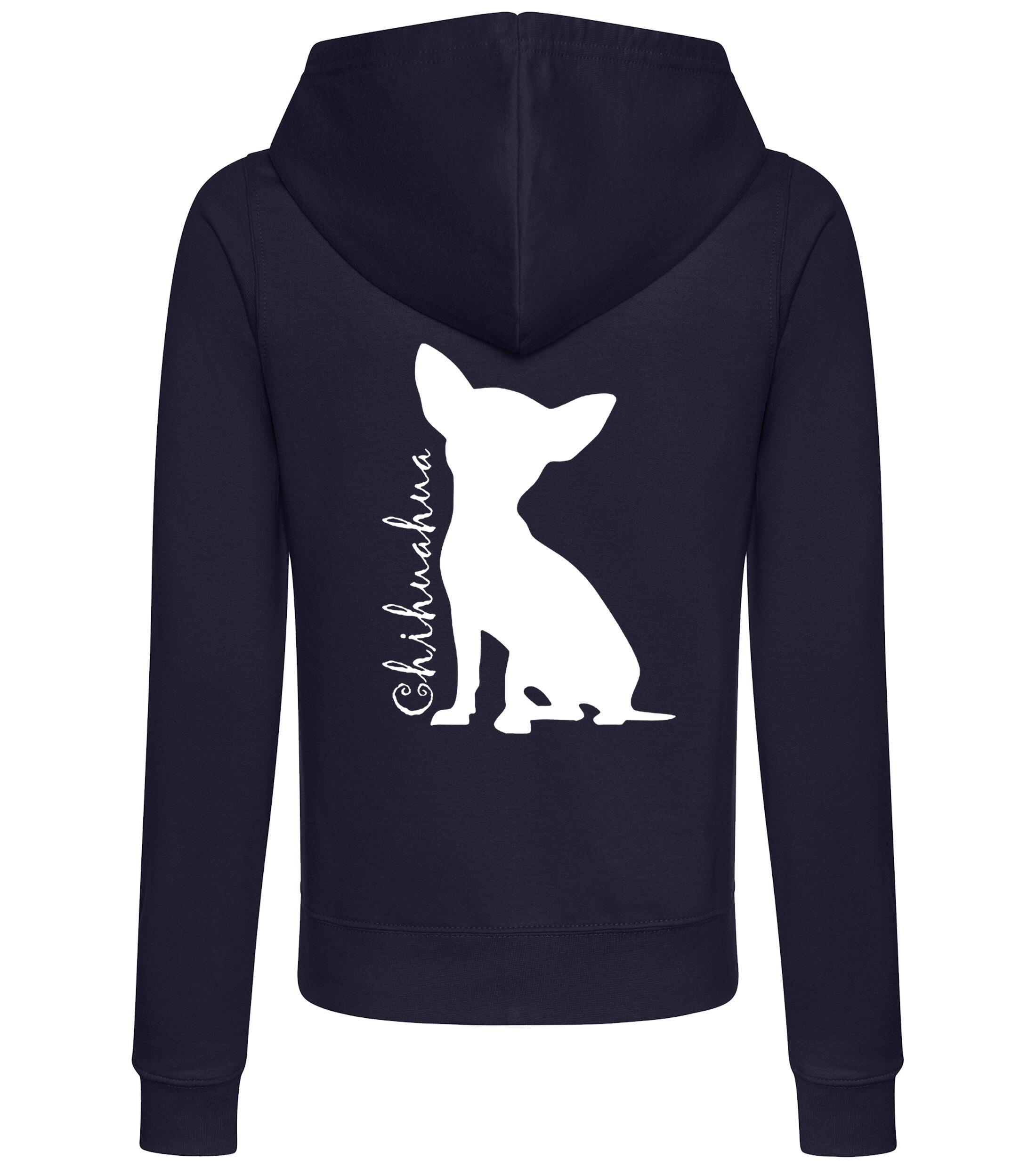 Chihuahua Silhouette Women’s Zipped Hoodie – Cozy, Stylish, and Perfect for Chihuahua Lovers