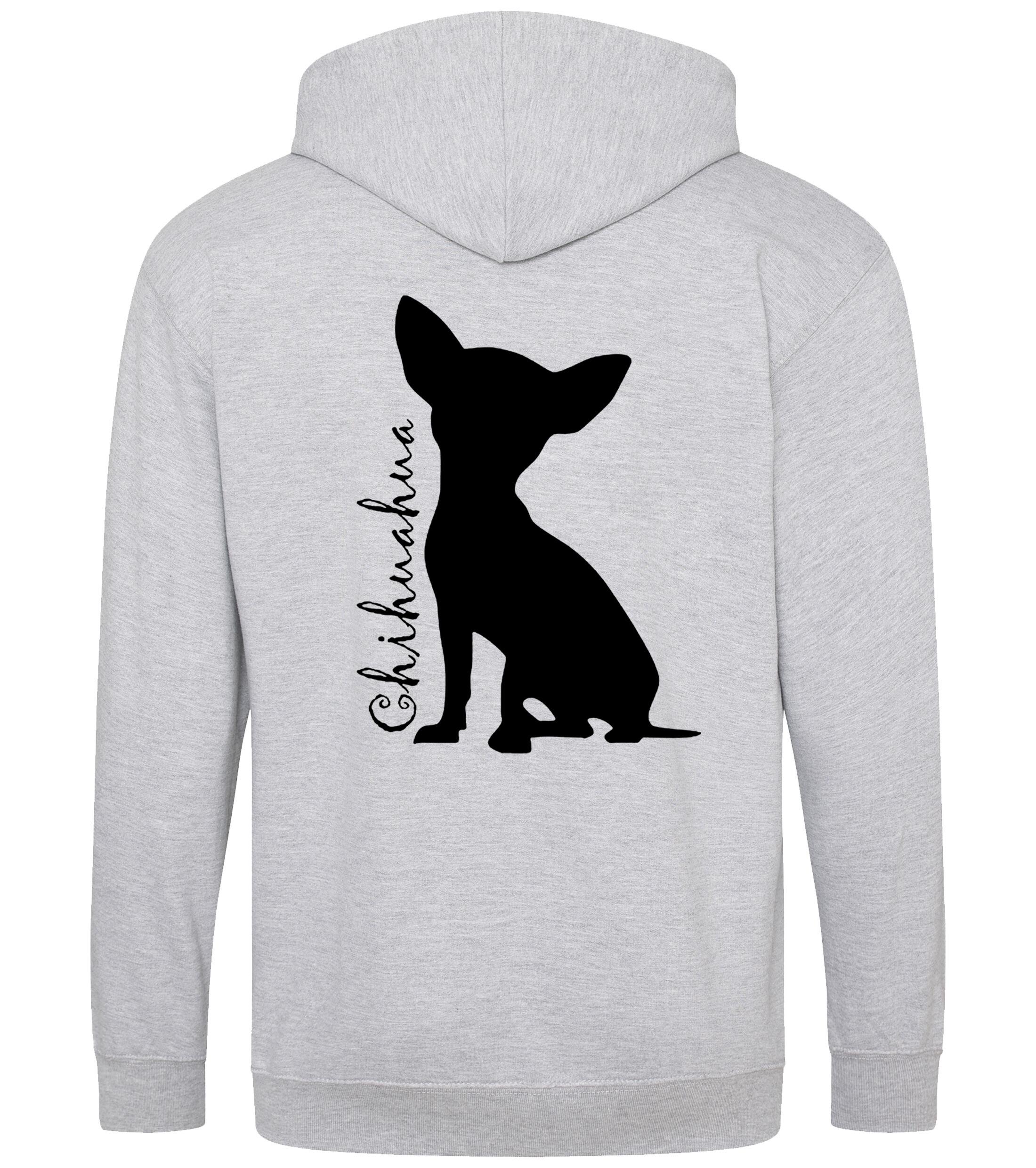Chihuahua Silhouette Zipped Hoodie – Comfort, Style, and Chihuahua Pride