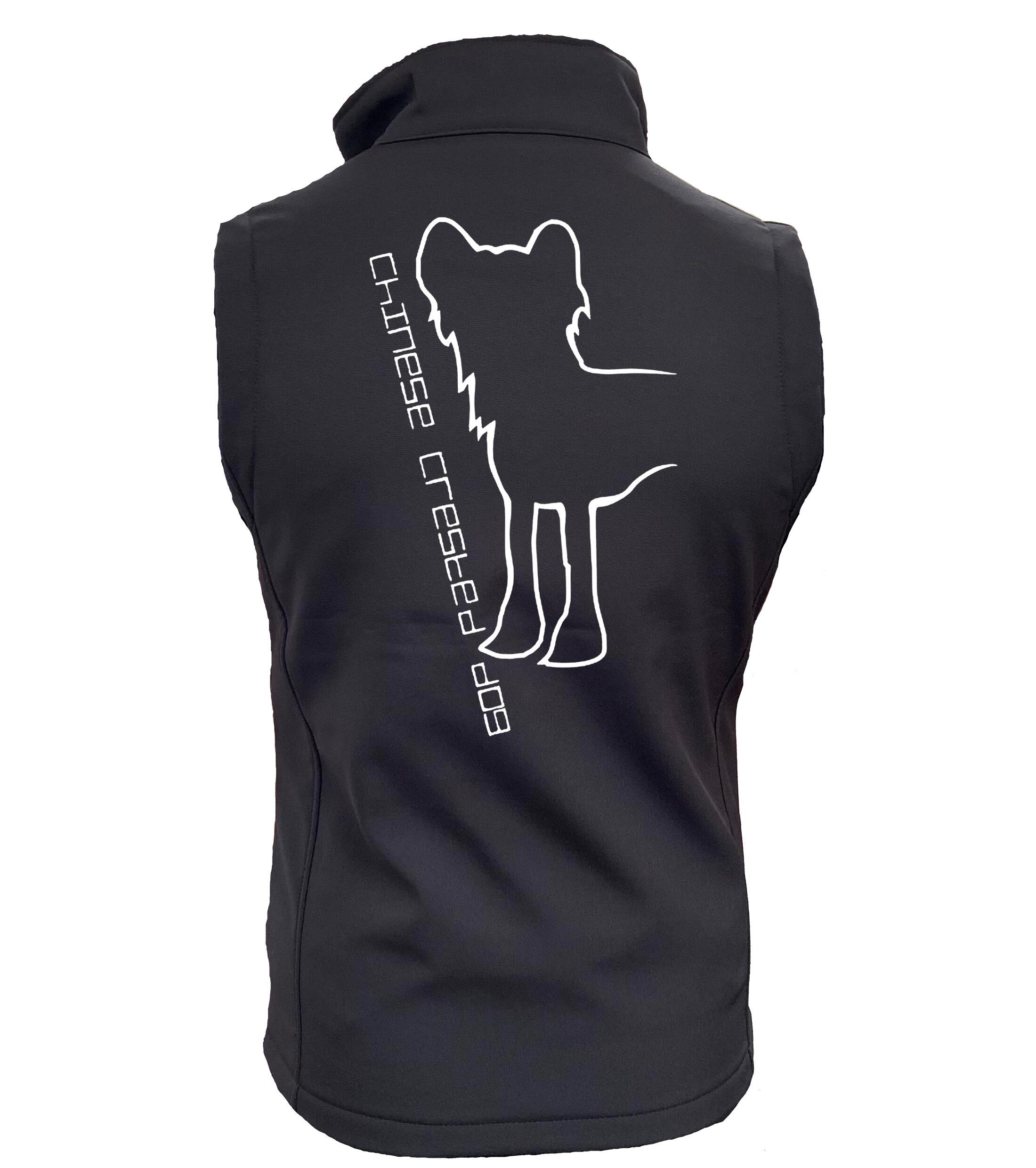 Chinese Crested Dog Breed Design Unisex Softshell Gilet – Style and Practicality for Breed Lovers