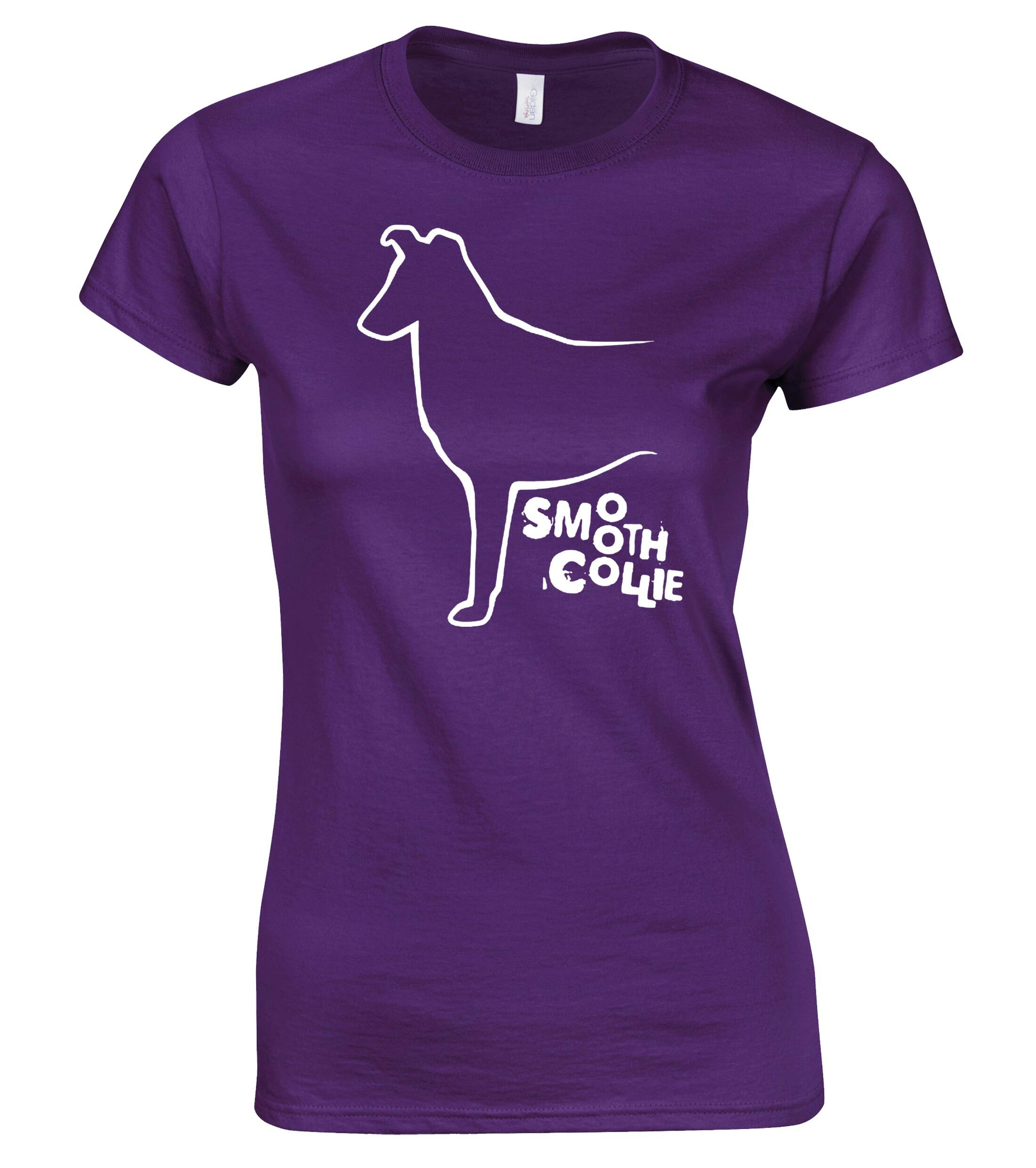 Female Roundneck T-shirt with Collie (Smooth) Dog Breed Design – A Must-Have for Every Collie Lover