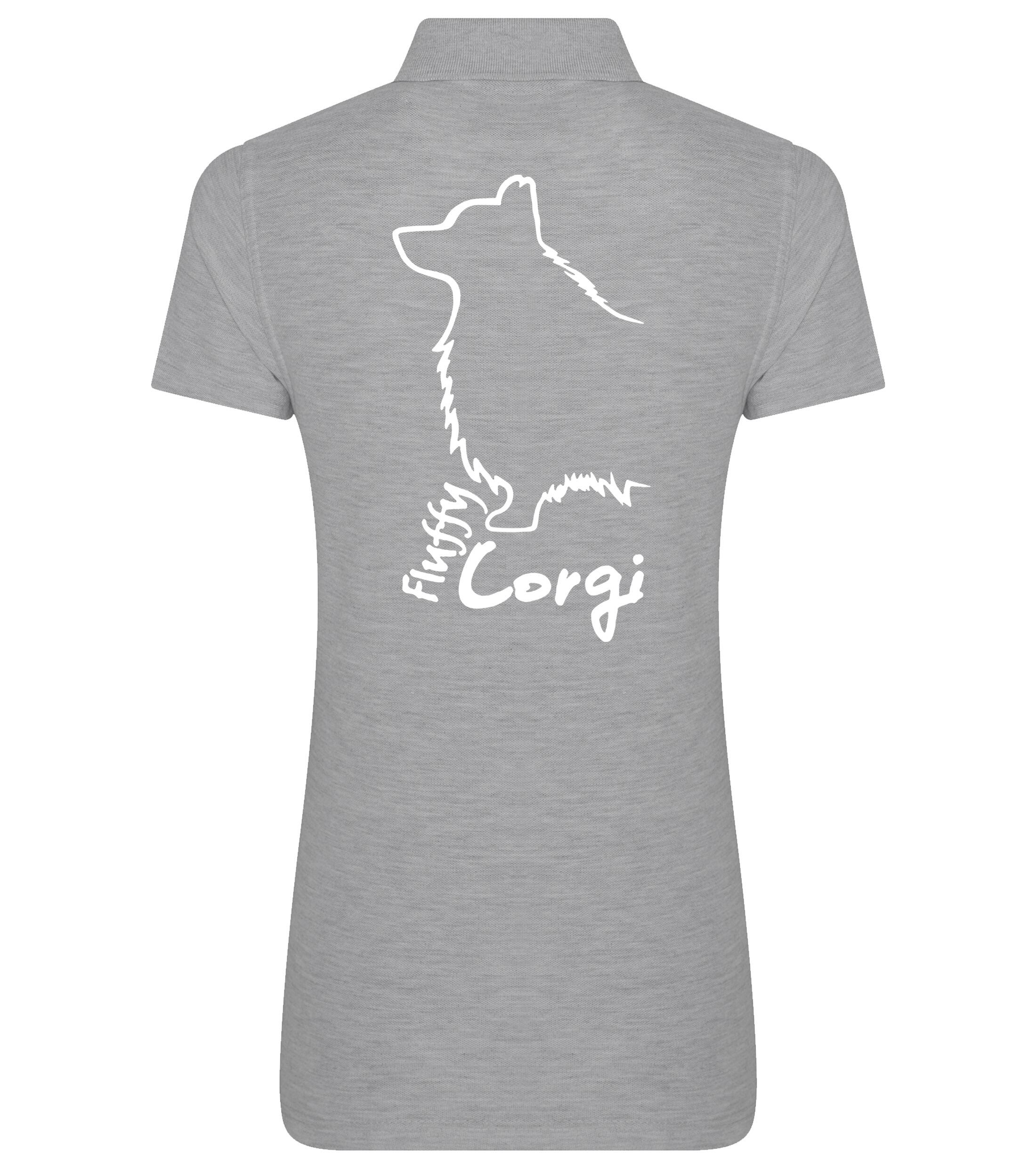 Women’s Cotton Polo with Corgi Fluffy Dog Breed Design – Chic Comfort for Corgi Fluffy Fans