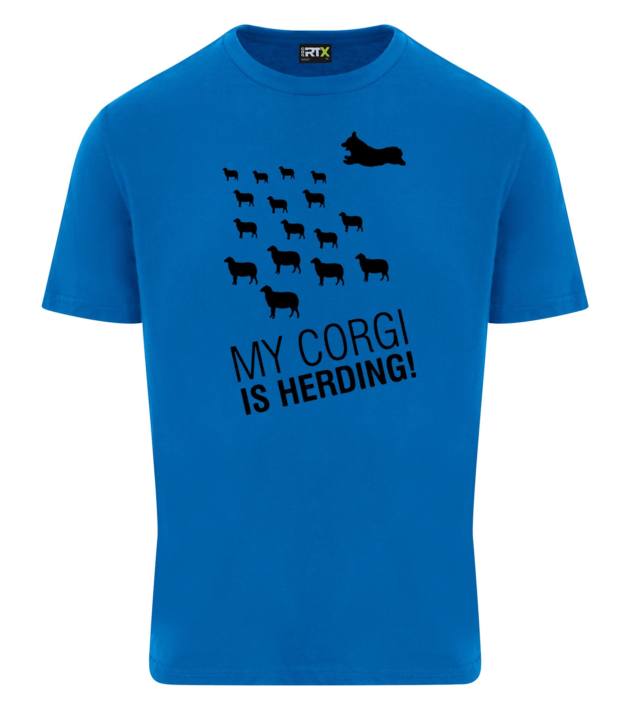 Unisex Roundneck T-shirt with Corgi Herding Dog Breed Design – Casual Style for Corgi Herding Fans