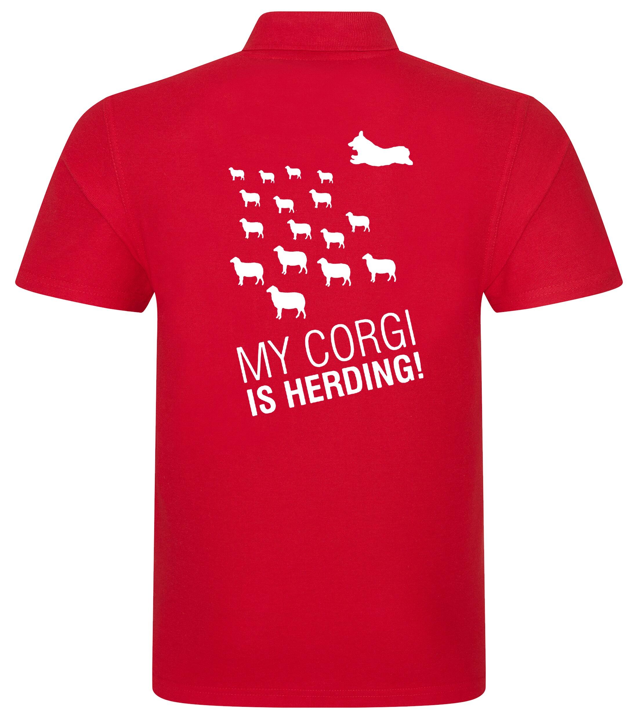 Unisex Cotton Polo with Corgi Herding Dog Breed Design – Style for Every Corgi Herding Enthusiast