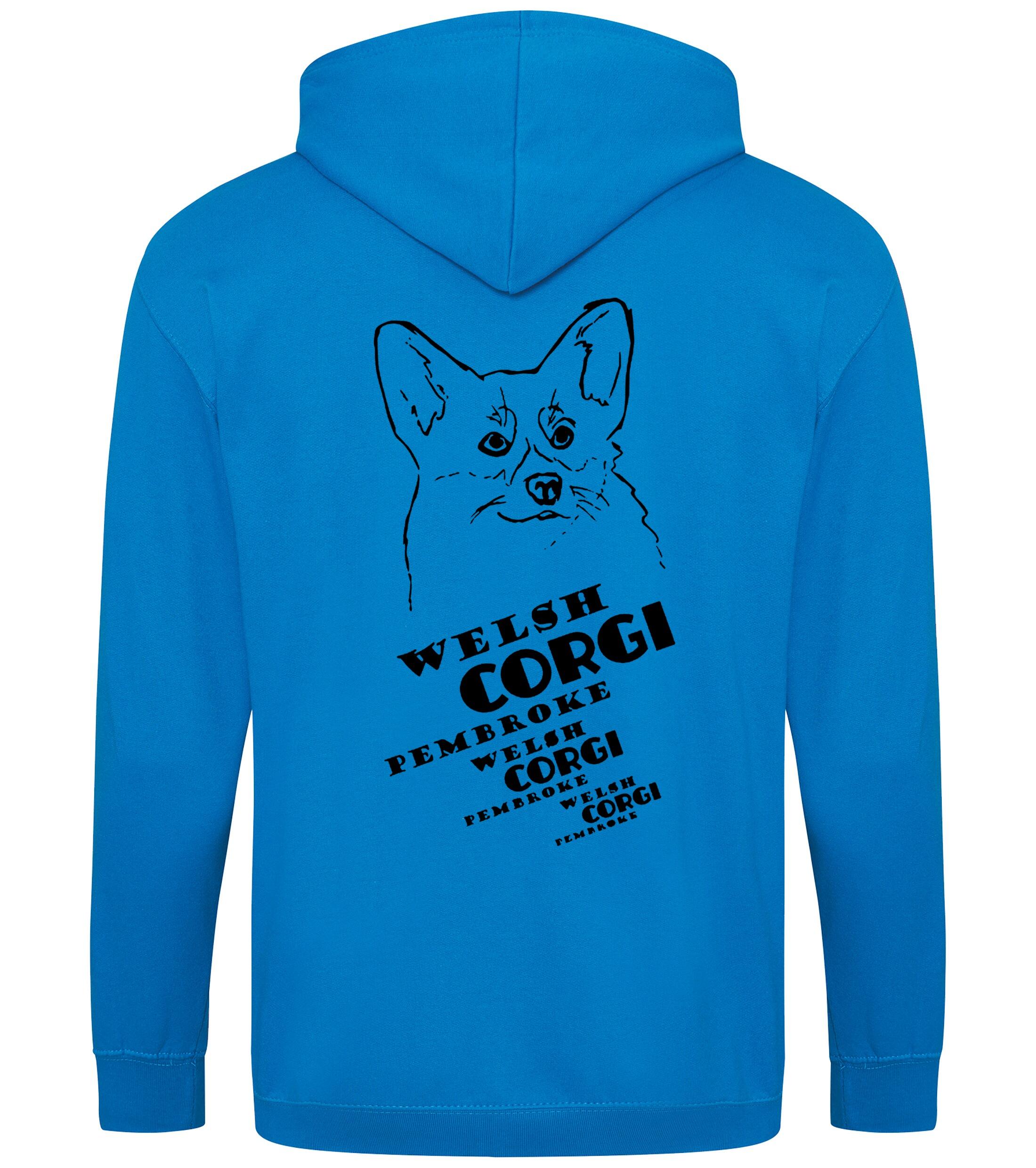 Corgi Pembroke (Face) Dog Breed Design Zipped Hoodie – Comfort, Style, and Corgi Pride