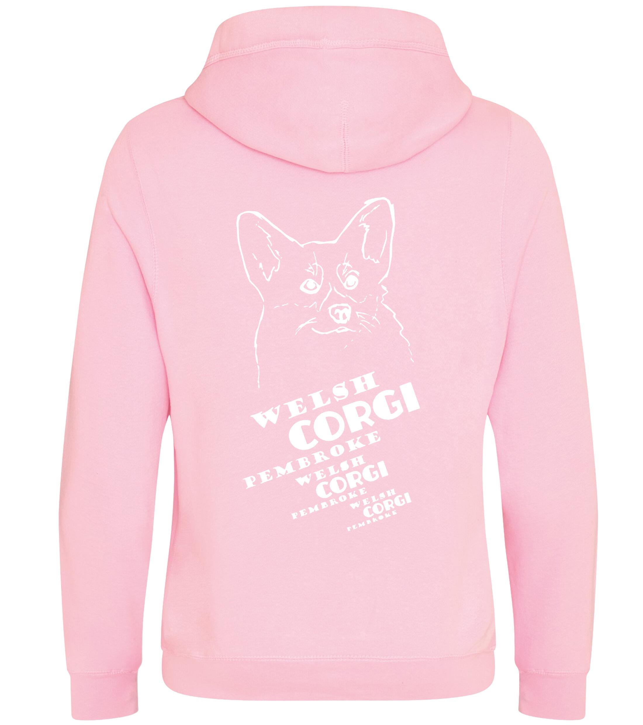 Unisex Crossneck Pullover Hoodie with Corgi Pembroke (Face) Dog Breed Design