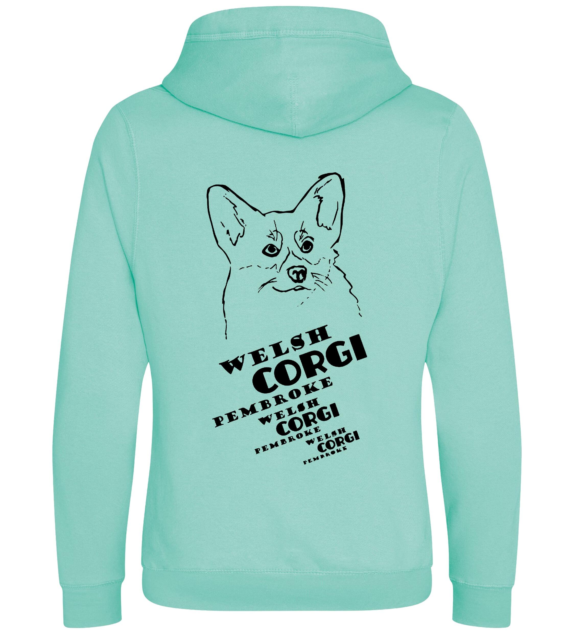 Unisex Crossneck Pullover Hoodie with Corgi Pembroke (Face) Dog Breed Design