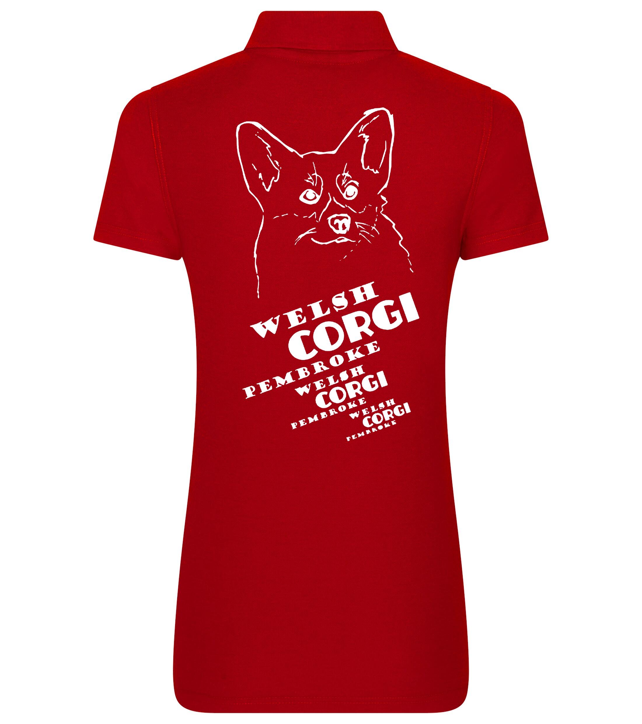 Women’s Cotton Polo with Corgi Pembroke (Face) Dog Breed Design – Stylish Comfort for Corgi Lovers