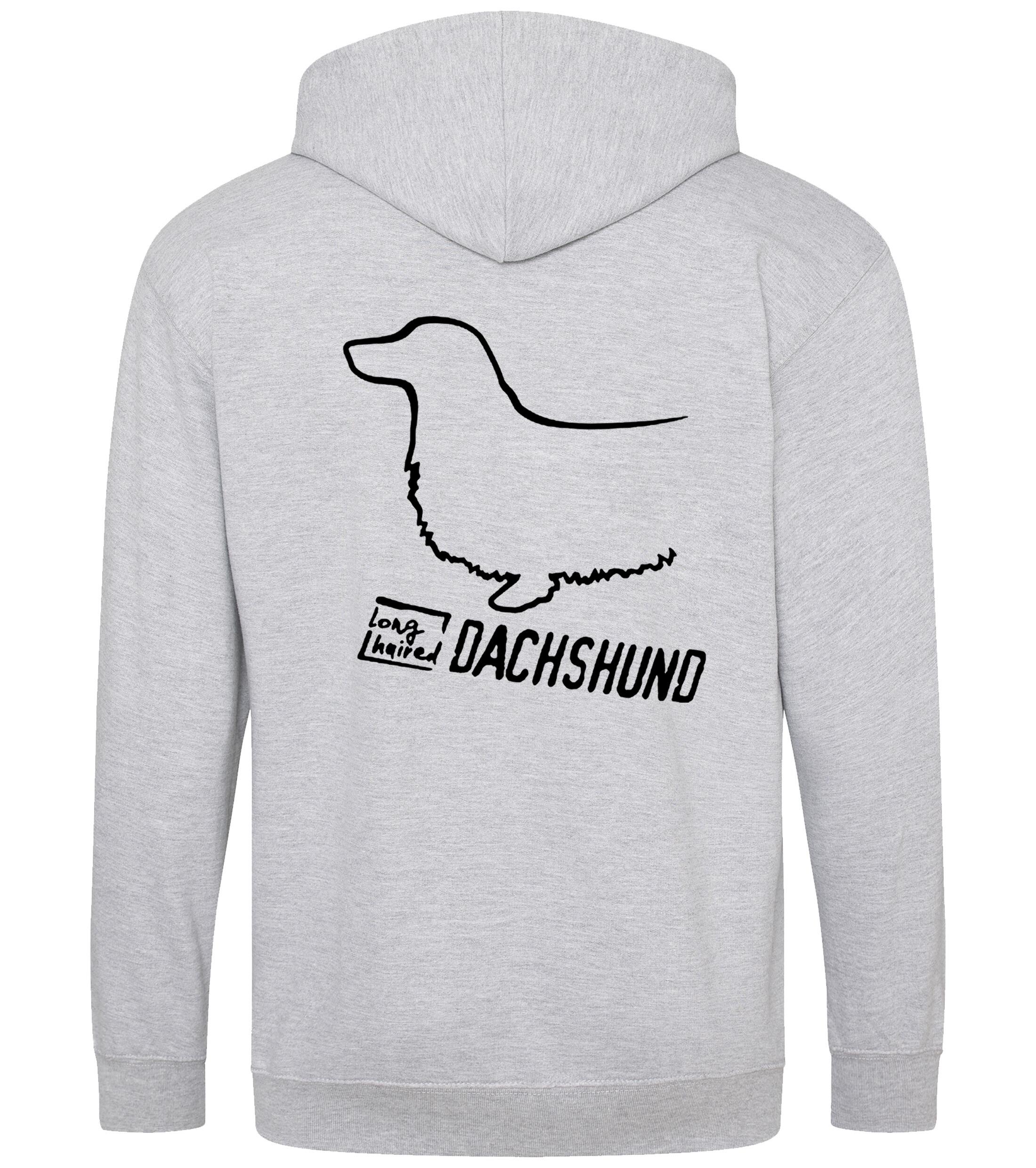 Dachshund (Longhaired) Dog Breed Design Zipped Hoodie – Comfort, Style, and Dachshund Pride