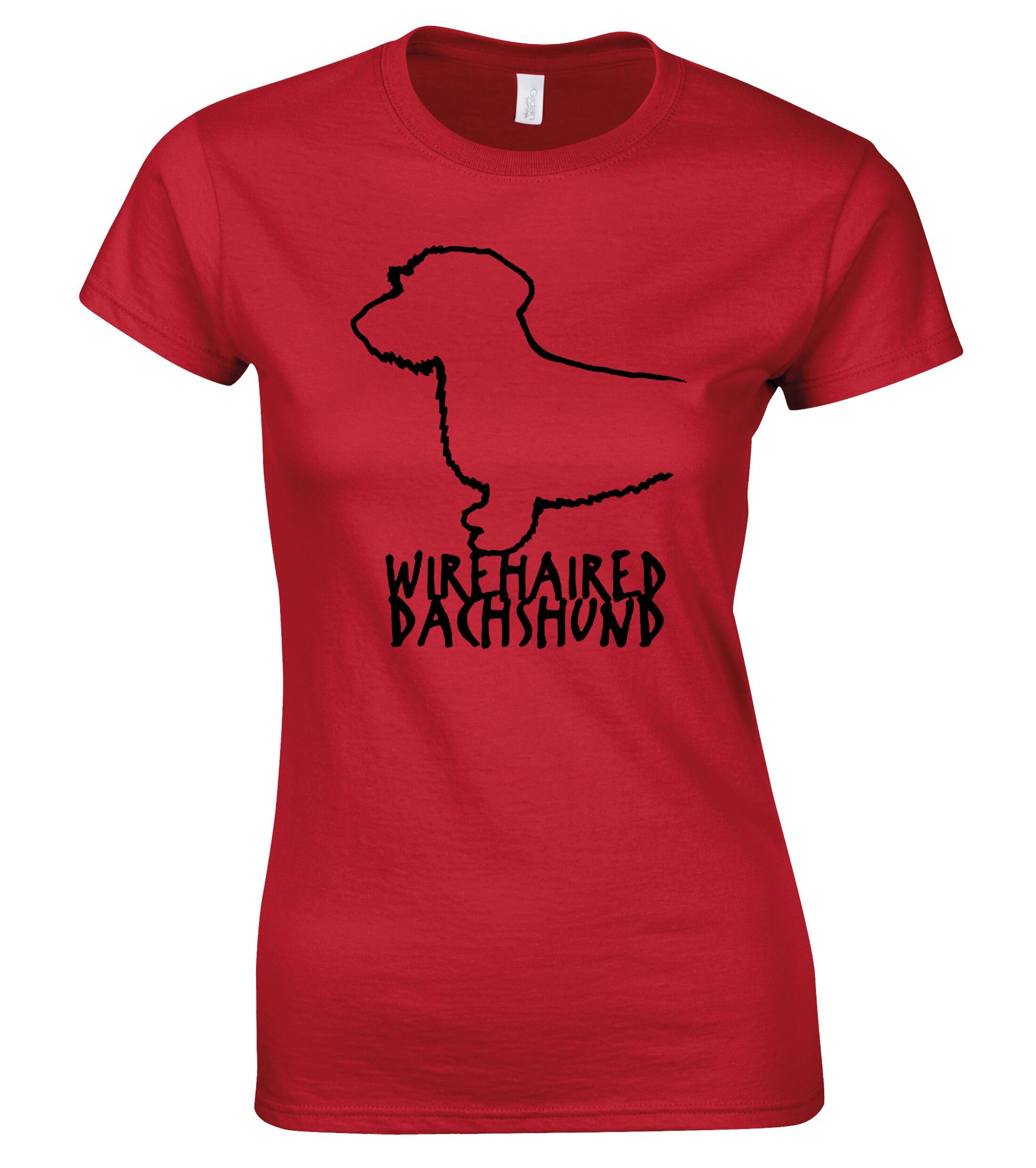 Dachshund (Wirehaired) Dog Breed Design Women’s Roundneck T-Shirt – Celebrate Your Love in Style