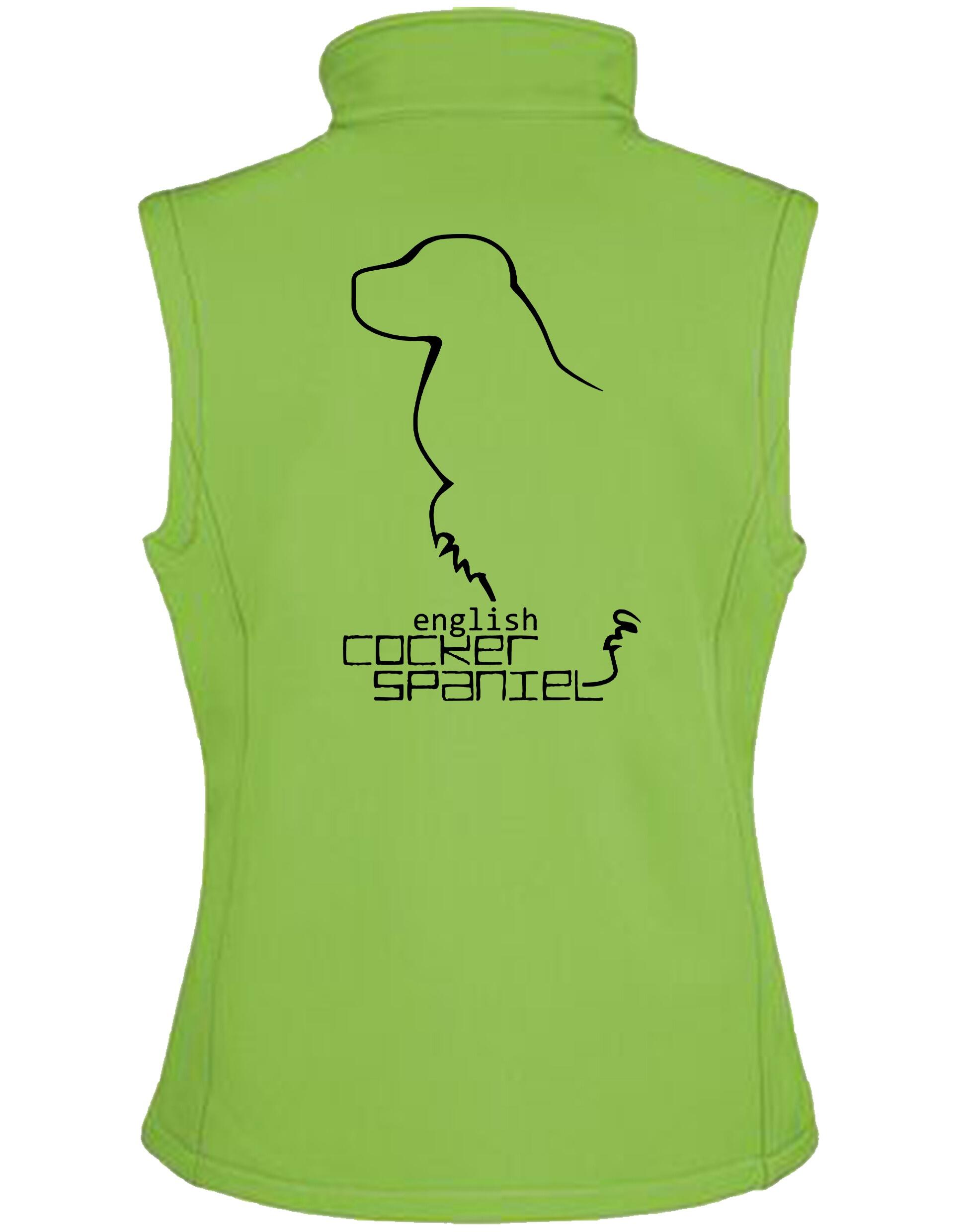 English Cocker Spaniel Dog Breed Design Women’s Softshell Gilet – Functional for Spaniel Enthusiasts