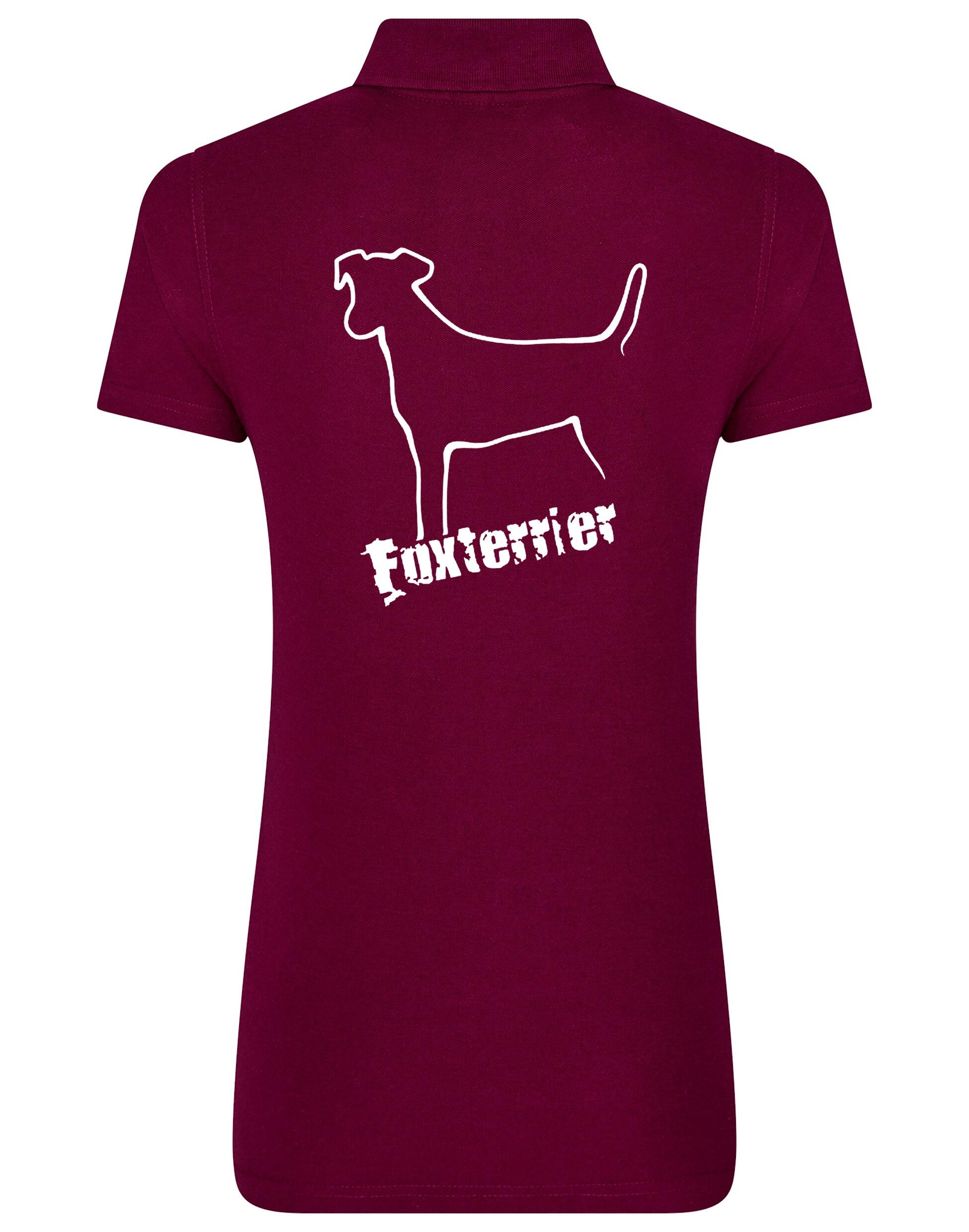 Women’s Cotton Polo with Fox Terrier Design – Stylish Apparel for Terrier Lovers