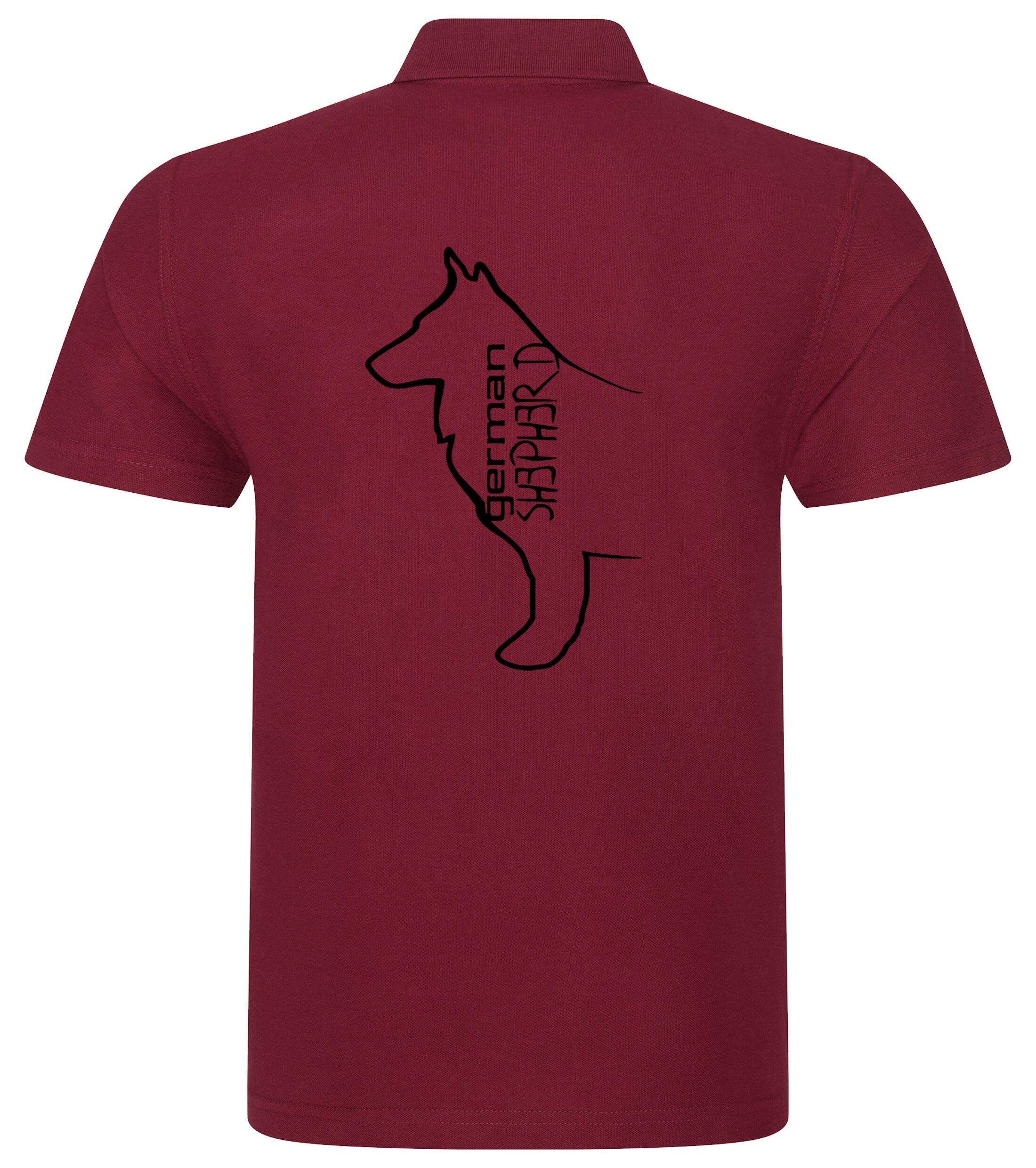 German Shepherd Outline Unisex Cotton Polo – Comfort and Style for Every Shepherd Enthusiast