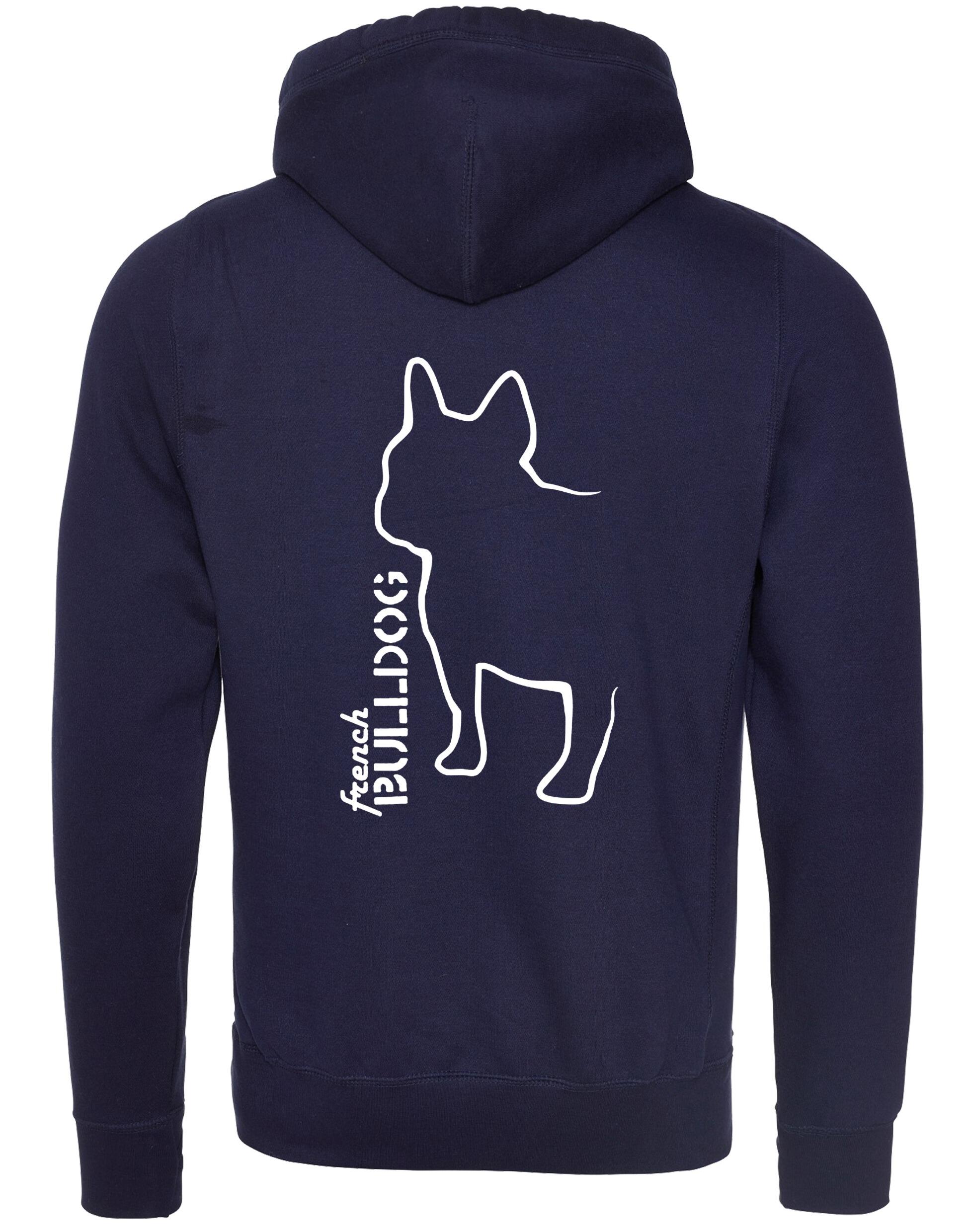 French Bulldog (Outline) Unisex Crossneck Pullover Hoodie – Stylish Comfort for Bulldog Enthusiasts