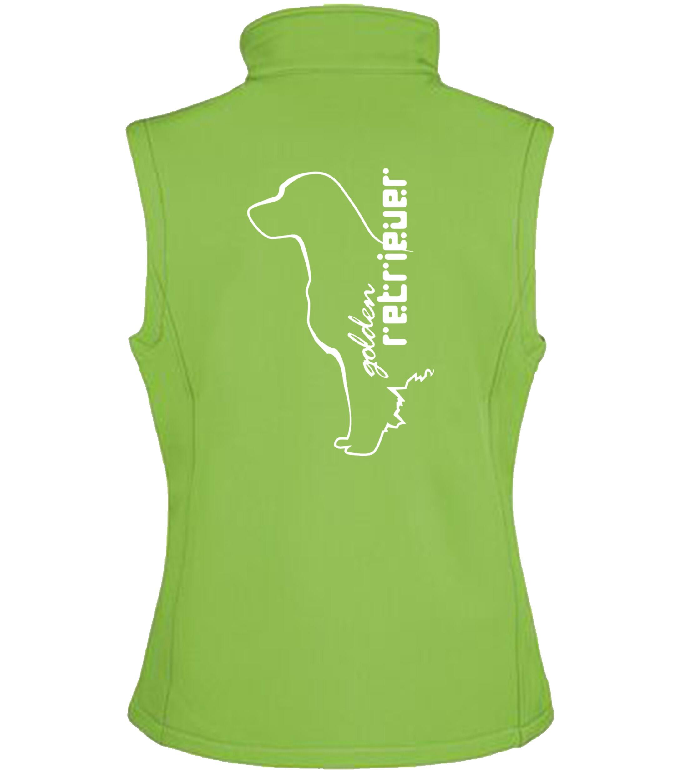 Women’s Softshell Jacket featuring an exclusive Golden Retriever design, crafted from water-resistant fabric with a soft fleece lining, offering warmth, style, and comfort for outdoor activities and casual outings.
