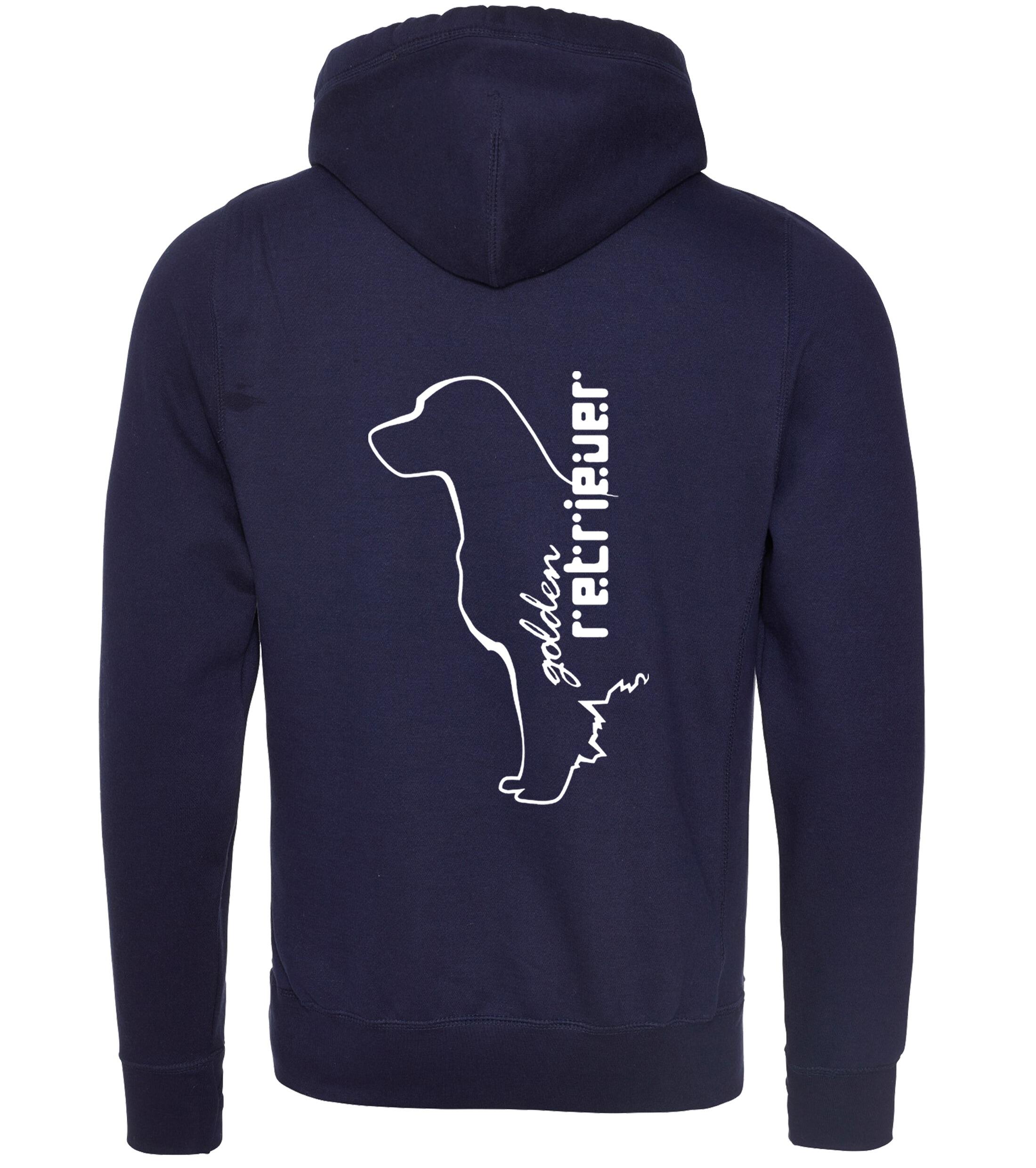 Golden Retriever crossneck pullover hoodie with a detailed breed design, heavy-blend fabric, brushed fleece interior, and a modern crossneck style, perfect for Golden Retriever enthusiasts.