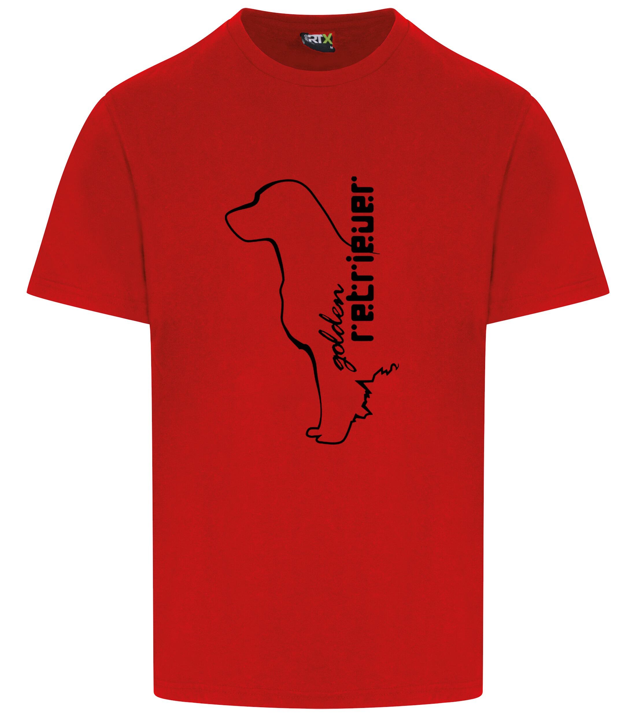 Unisex Roundneck T-shirt with a detailed Golden Retriever graphic, crafted from soft cotton for breathable comfort and featuring a relaxed, versatile fit suitable for all genders.