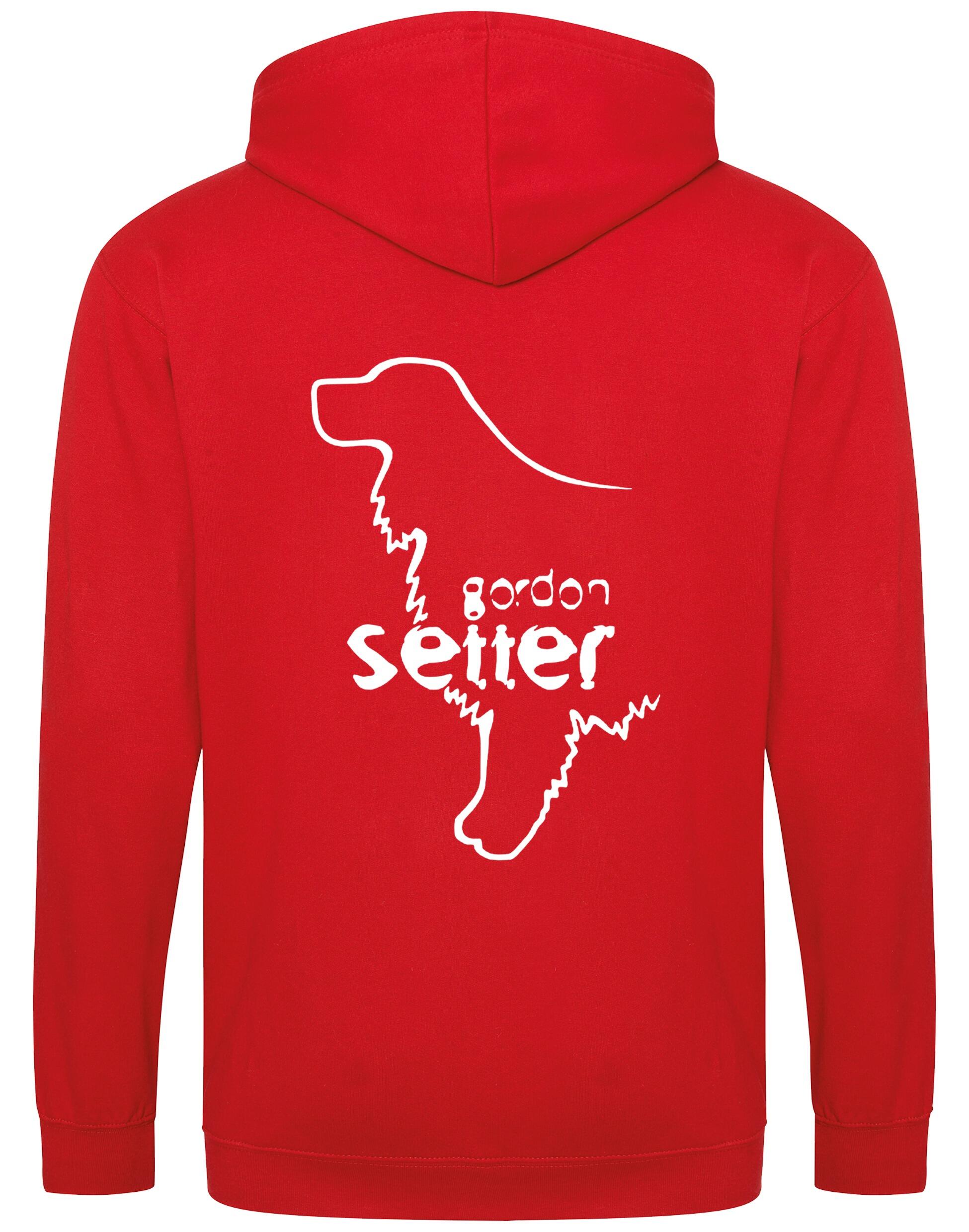Zipped hoodie featuring exclusive Gordon Setter design, full-zip closure, brushed fleece interior, and practical front pockets for added warmth and style.