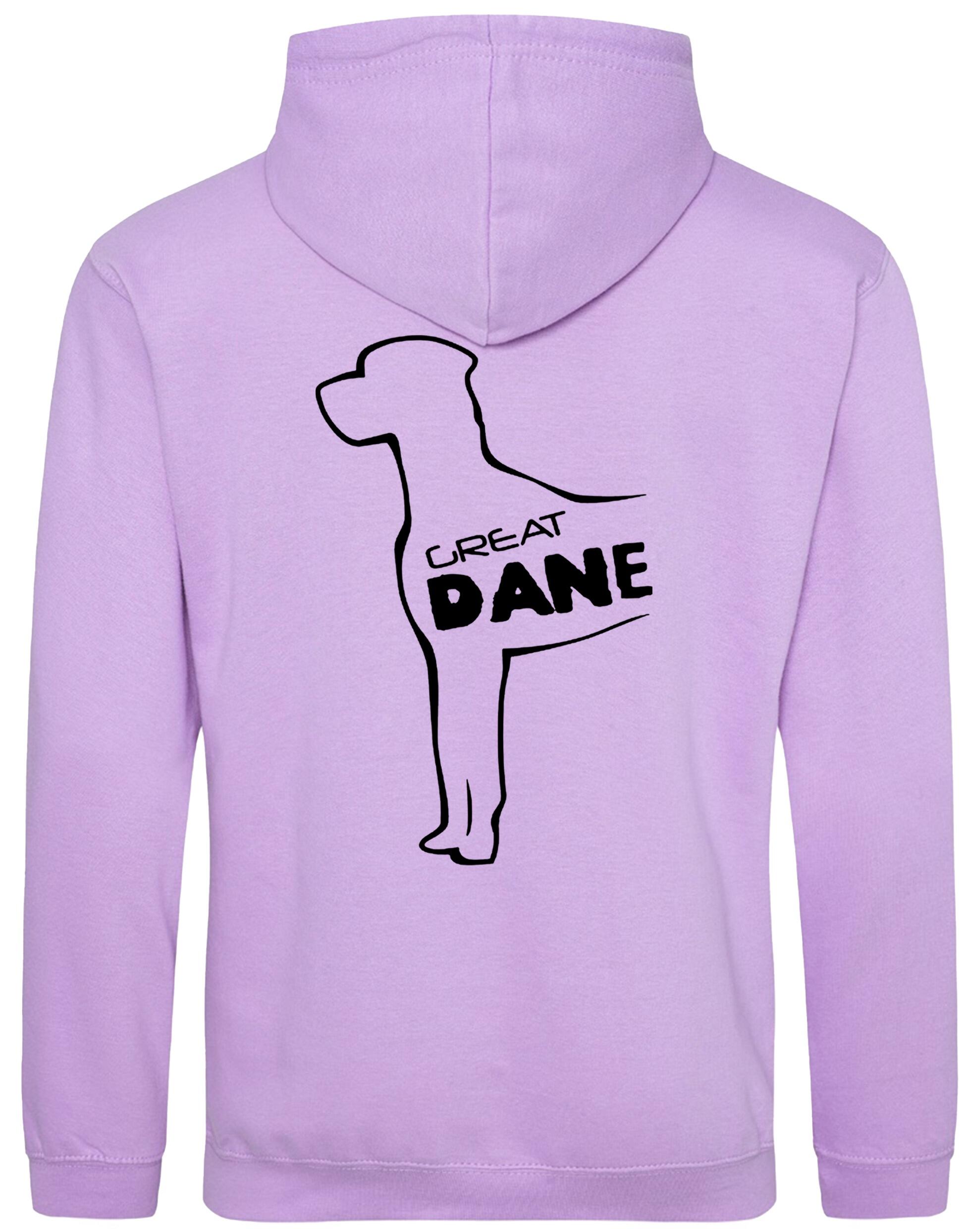 Pullover hoodie featuring exclusive Great Dane artwork, crafted from heavy-blend fabric with fleece lining, kangaroo pocket, and customizable design options.