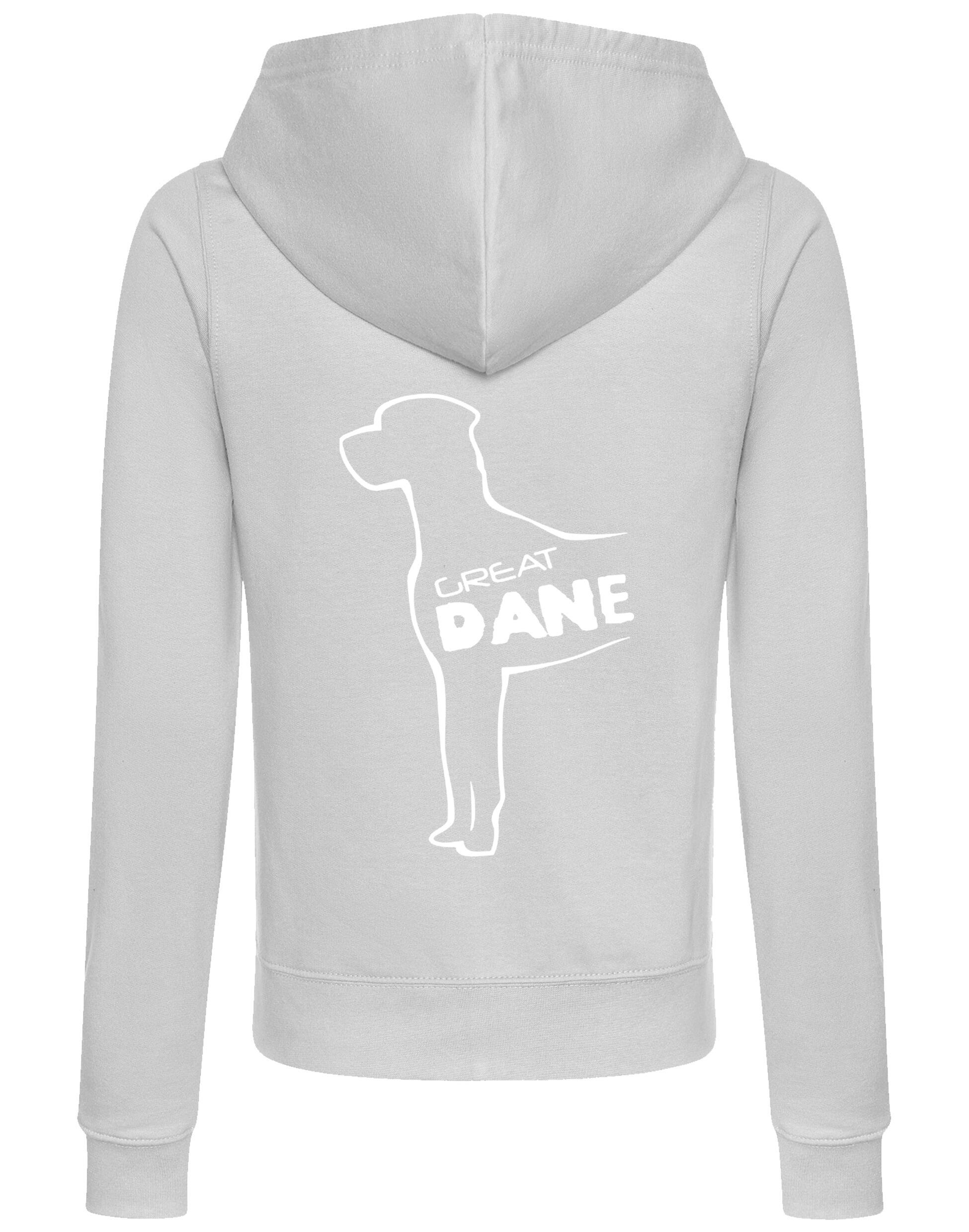 Women’s zipped hoodie featuring exclusive Great Dane artwork, crafted from soft, breathable fabric with a full-zip closure, cozy hood, and functional pockets.