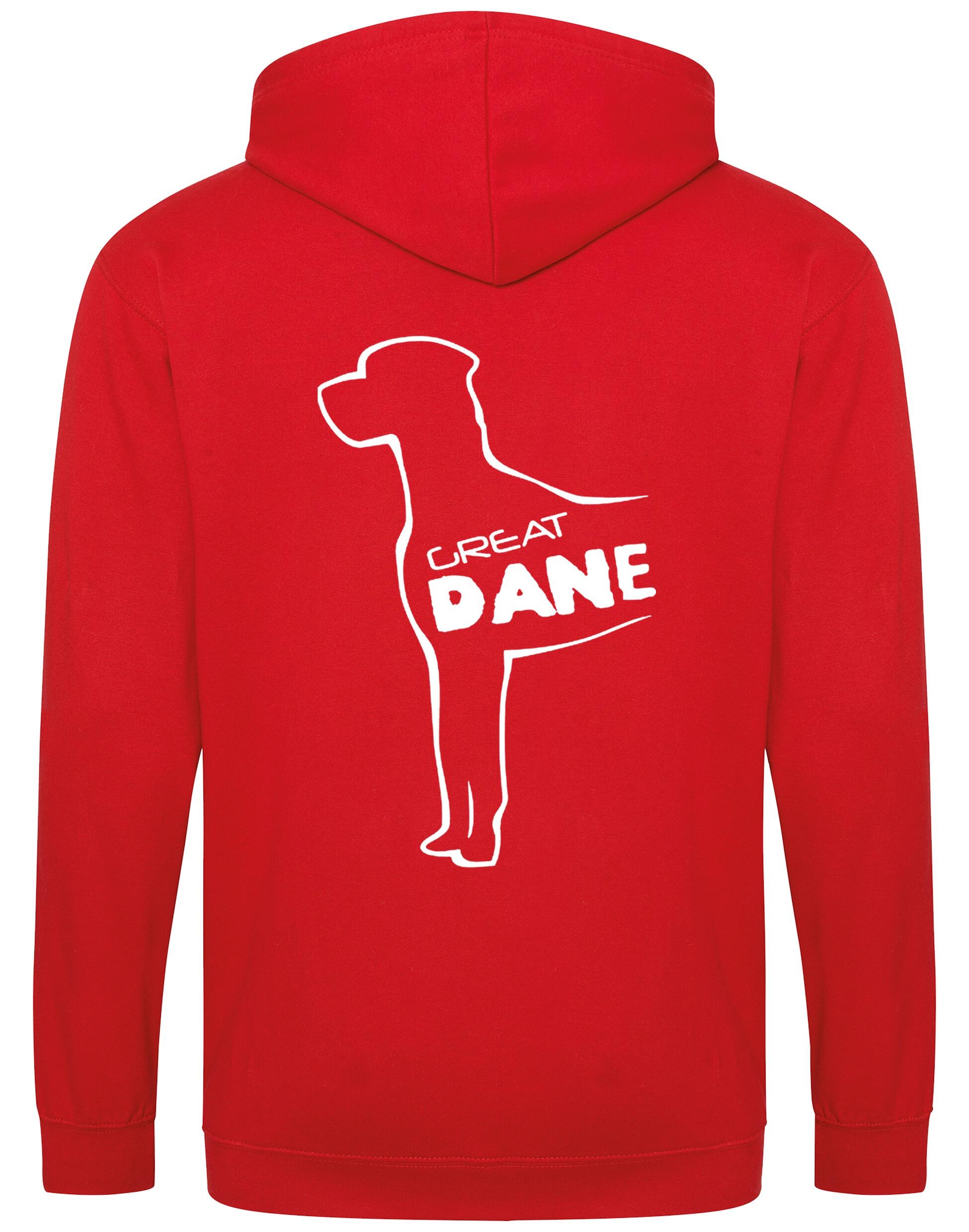 Zipped hoodie featuring exclusive Great Dane artwork, crafted from heavy-blend fabric with a brushed fleece interior, full-zip closure, and spacious front pockets.