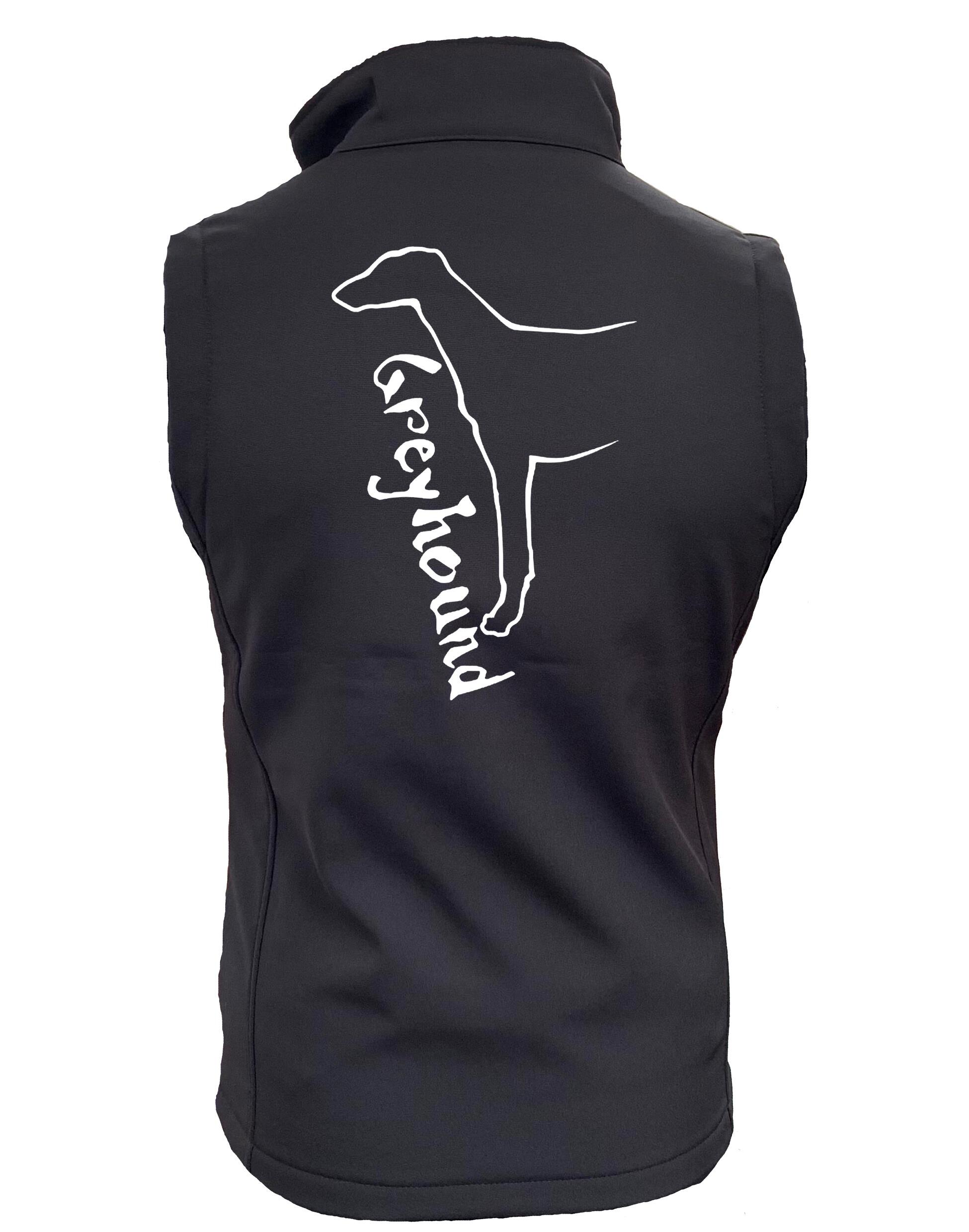 Women’s Softshell Gilet with a water-resistant finish, tailored fit, and exclusive Greyhound design, featuring customization options for a personalized touch.