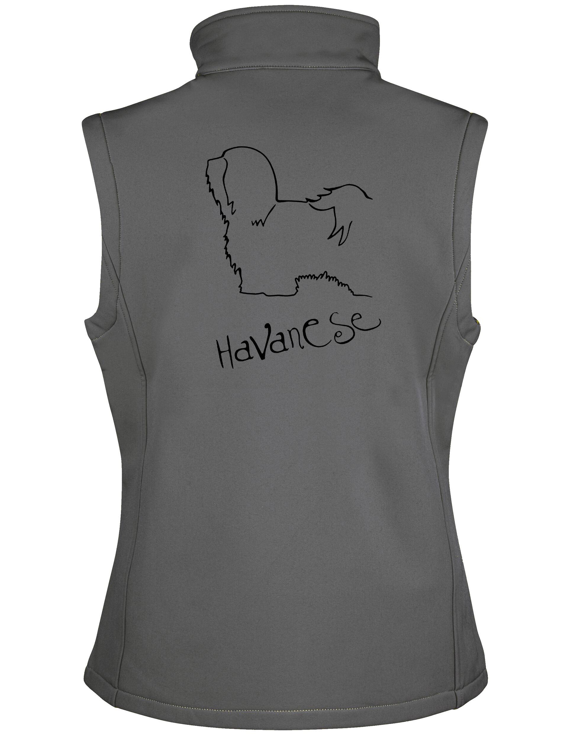 Havanese Women’s Softshell Gilet – Stylish and practical gilet with water-resistant fabric, exclusive Havanese design, and customization options.