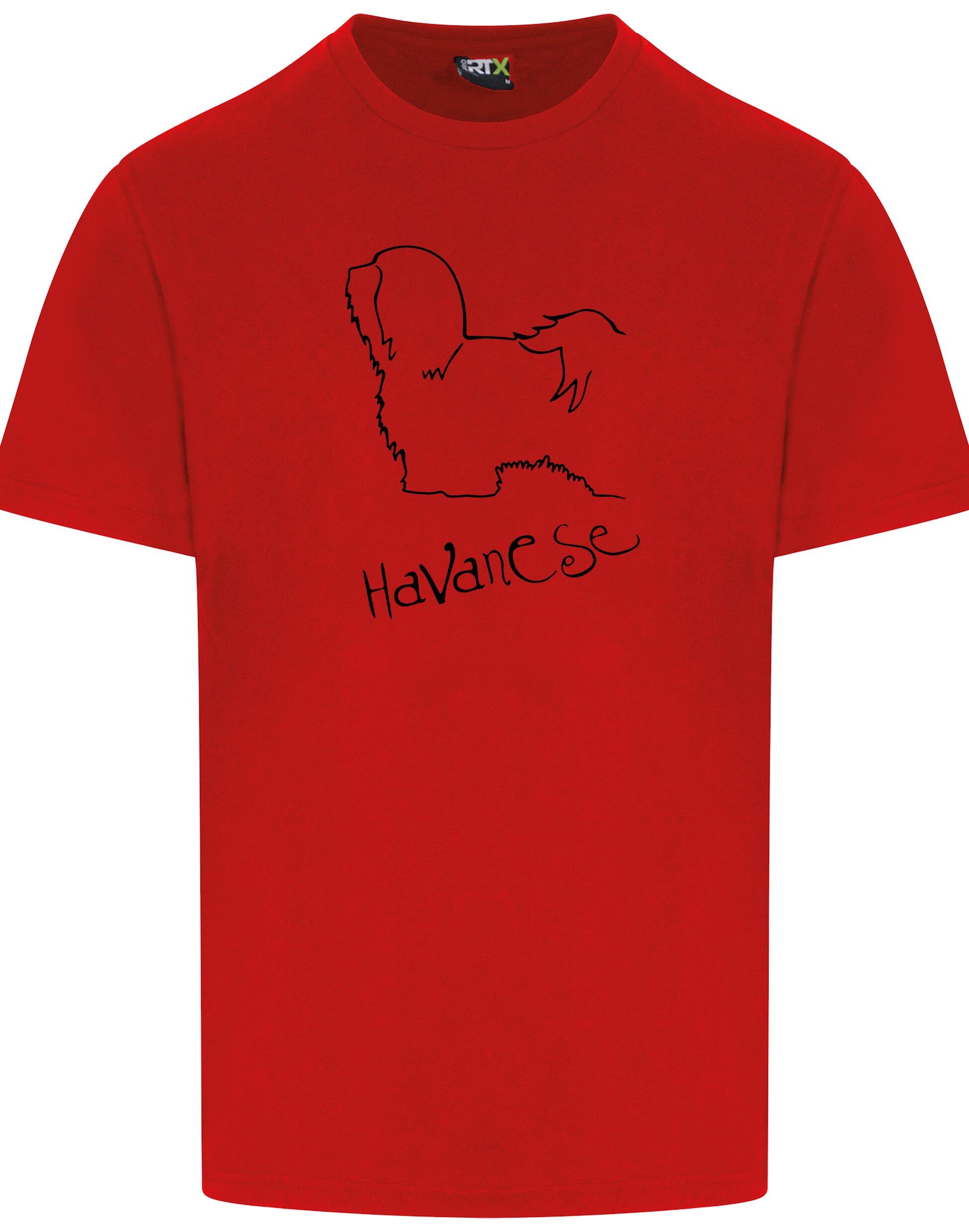 Unisex Roundneck T-shirt featuring a detailed Havanese graphic – stylish and comfortable apparel for Havanese lovers.