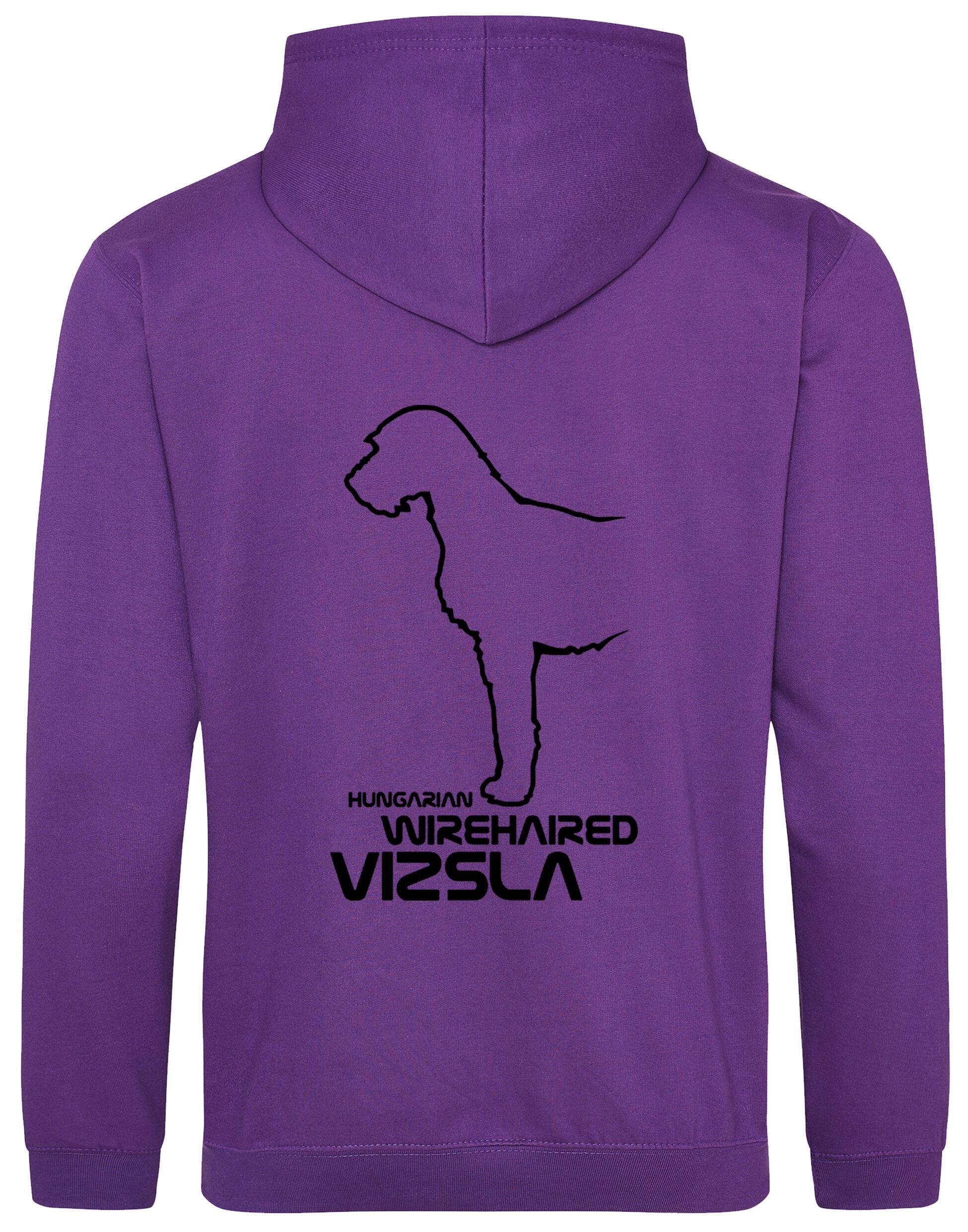 Hungarian Wirehaired Vizsla Design Pullover Hoodie with exclusive artwork, cozy fleece lining, and customizable options for breed lovers.