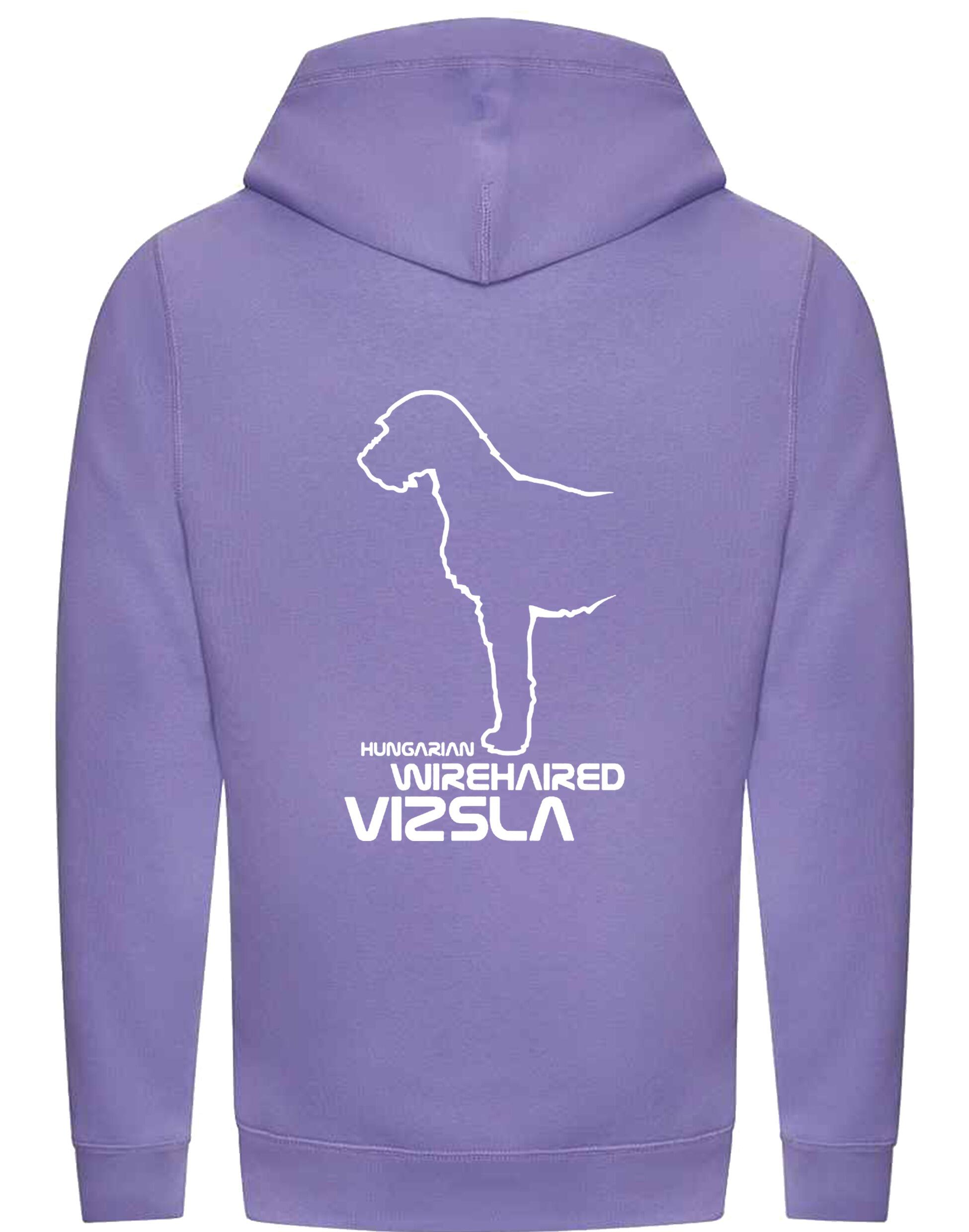 Hungarian Wirehaired Vizsla Crossneck Pullover Hoodie with exclusive breed graphic, modern design, and cozy brushed fleece fabric.