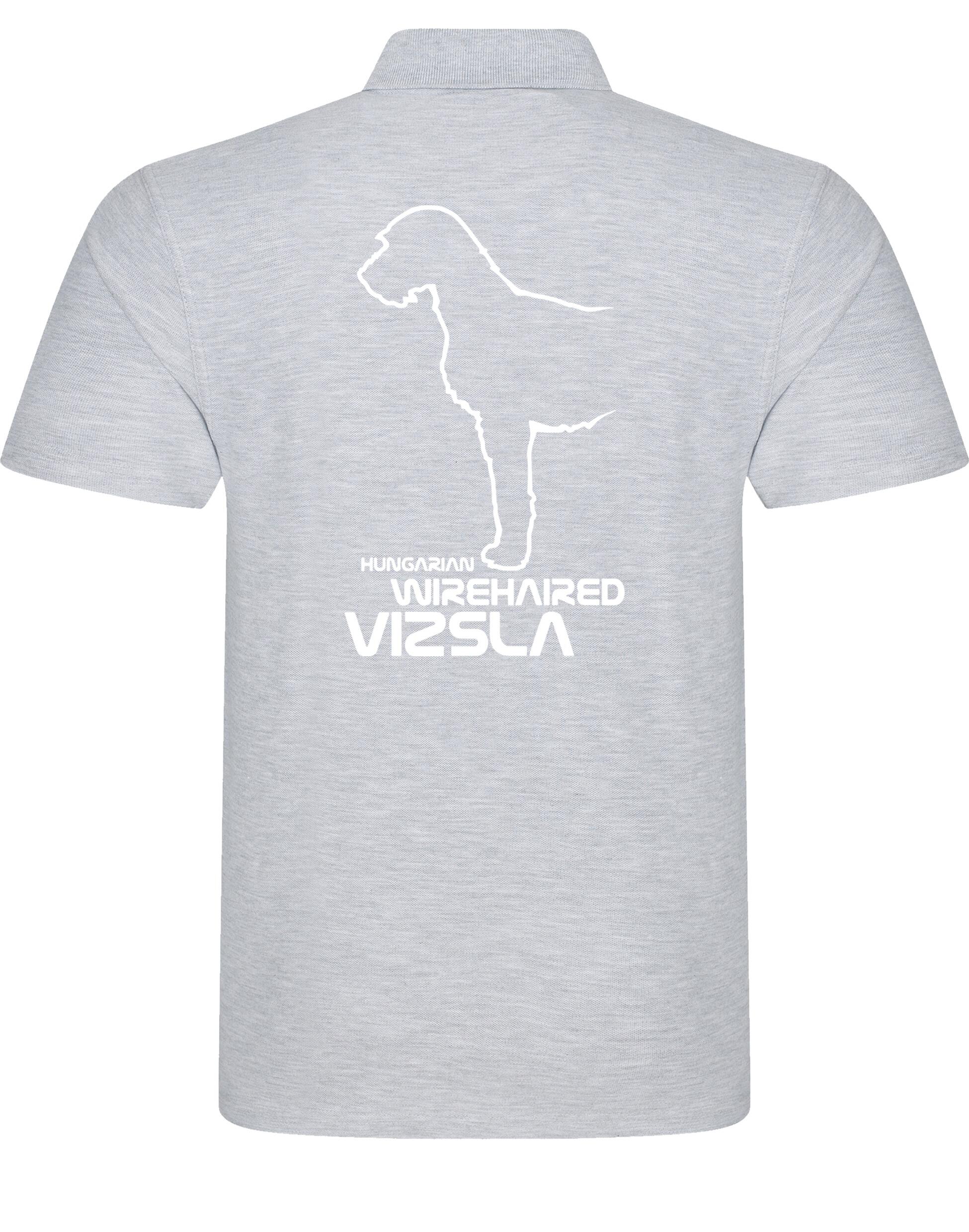 Hungarian Wirehaired Vizsla Unisex Cotton Polo with exclusive breed design and lightweight, breathable fabric.