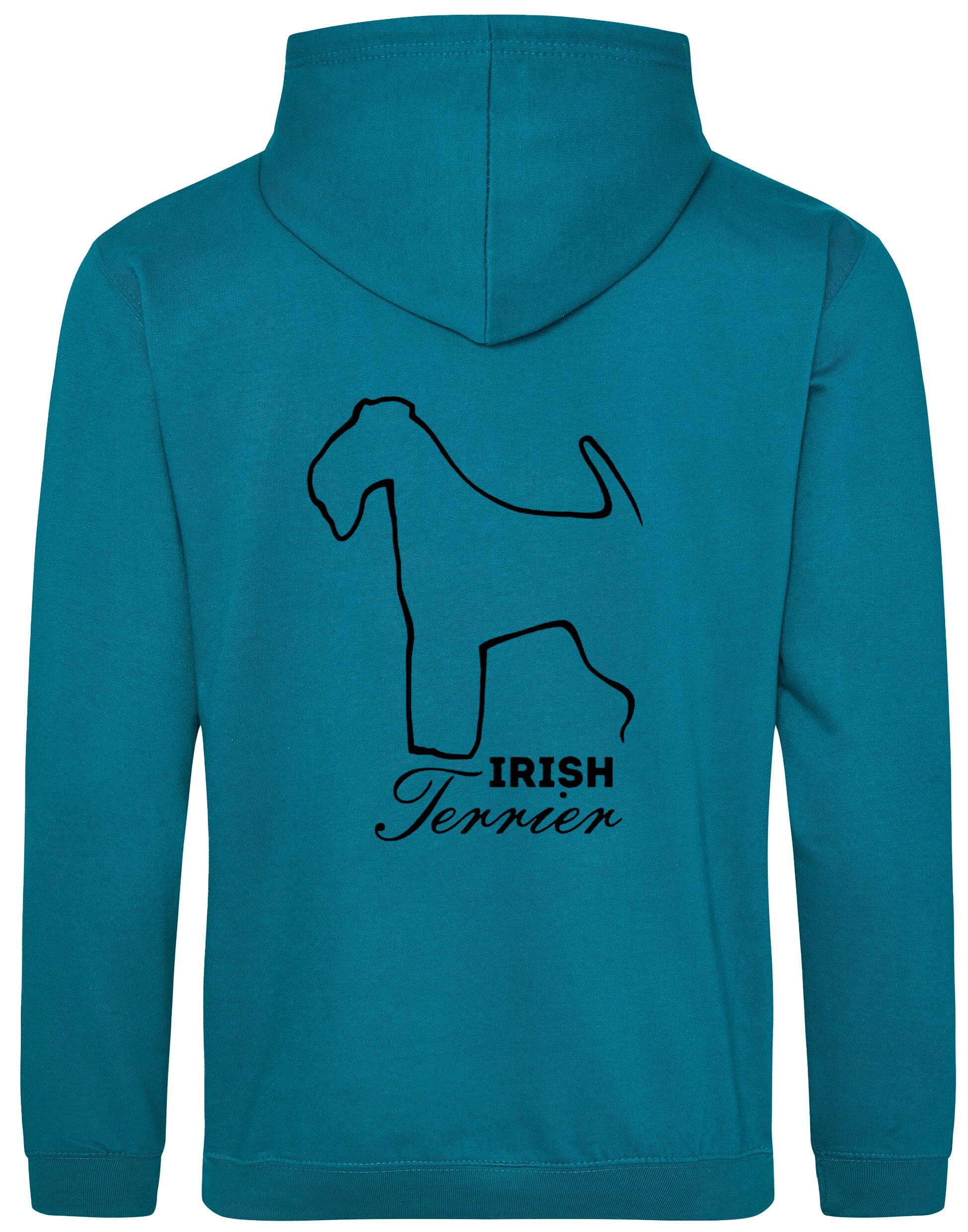 Irish Terrier Design Pullover Hoodie featuring exclusive breed artwork, heavy-blend fabric, and cozy fleece lining for warmth and style.