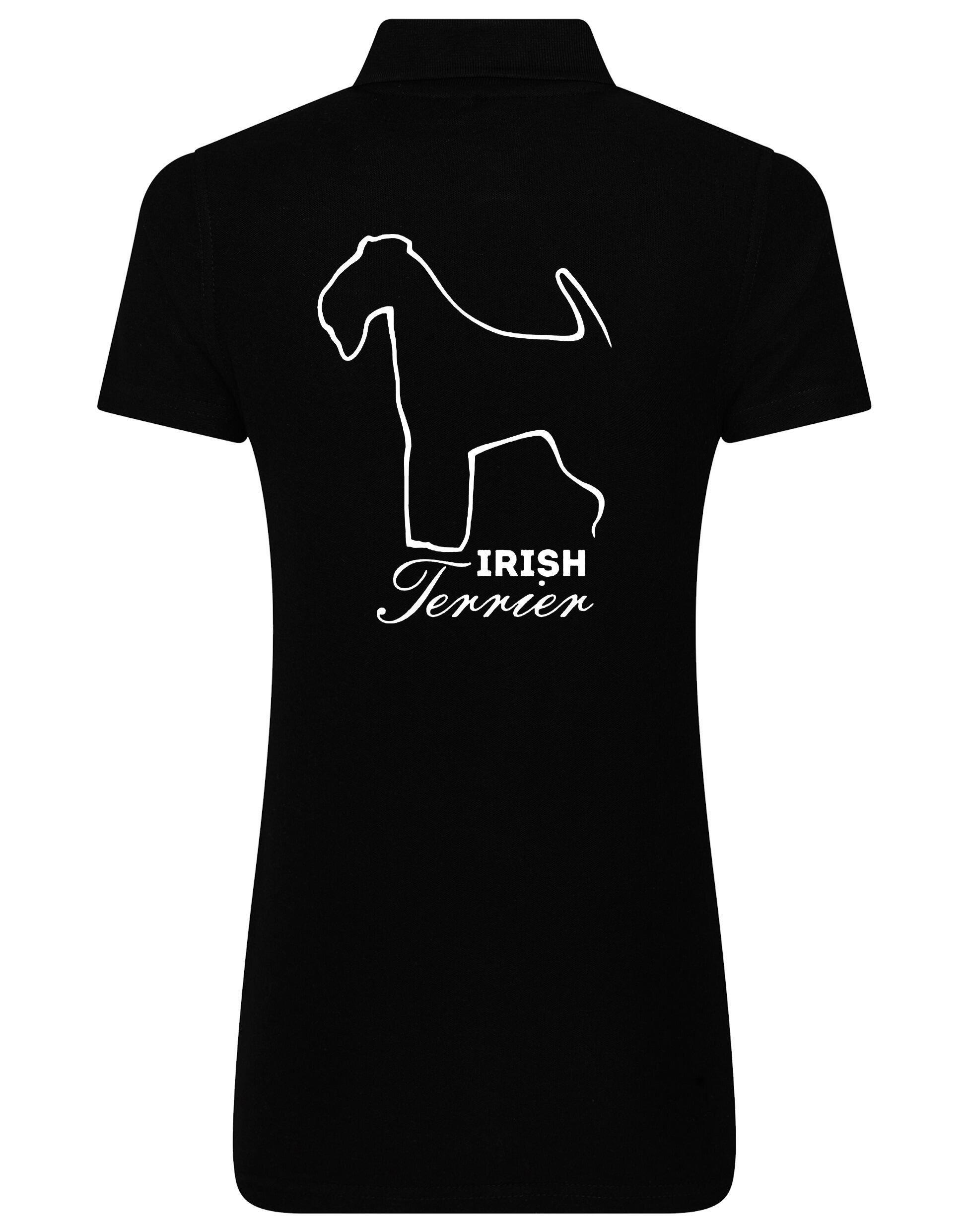 Women's Cotton Polo featuring exclusive Irish Terrier design, made from soft, breathable cotton for comfort and style.
