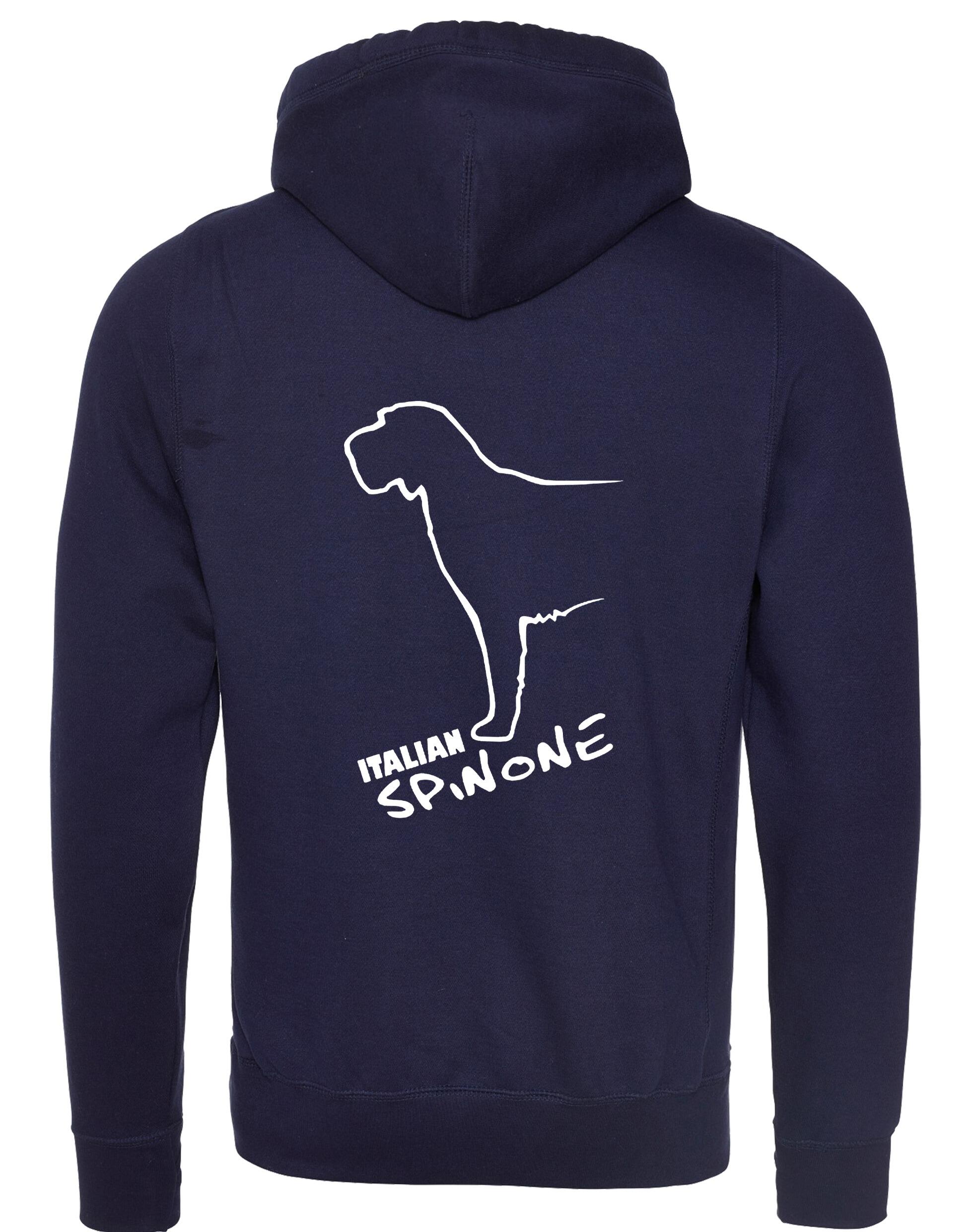 Italian Spinone crossneck pullover hoodie featuring exclusive breed artwork, cozy brushed fleece interior, and modern design details for comfort and style.