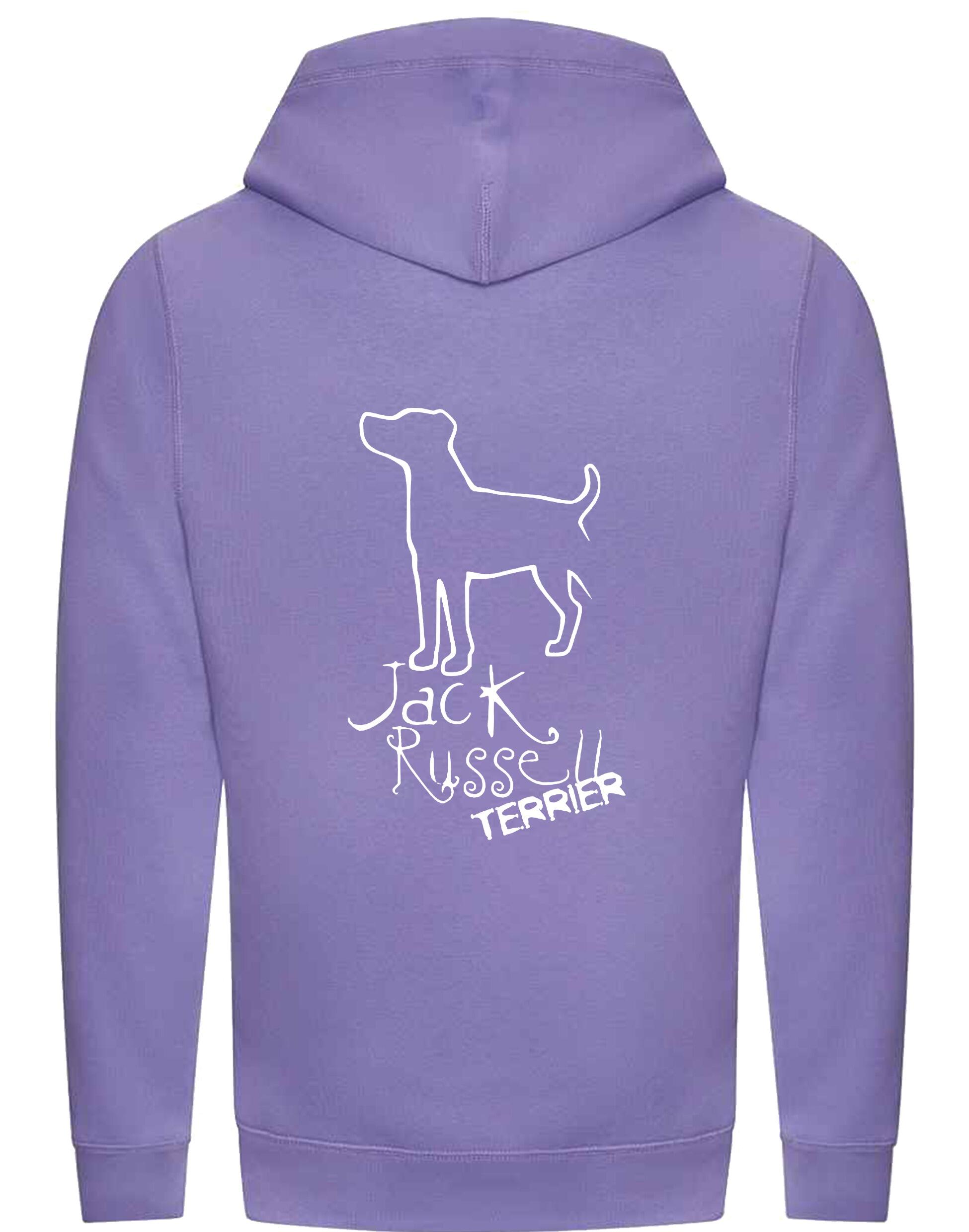Jack Russell Terrier Crossneck Pullover Hoodie with exclusive breed artwork, cozy brushed fleece fabric, and a modern unisex design.
